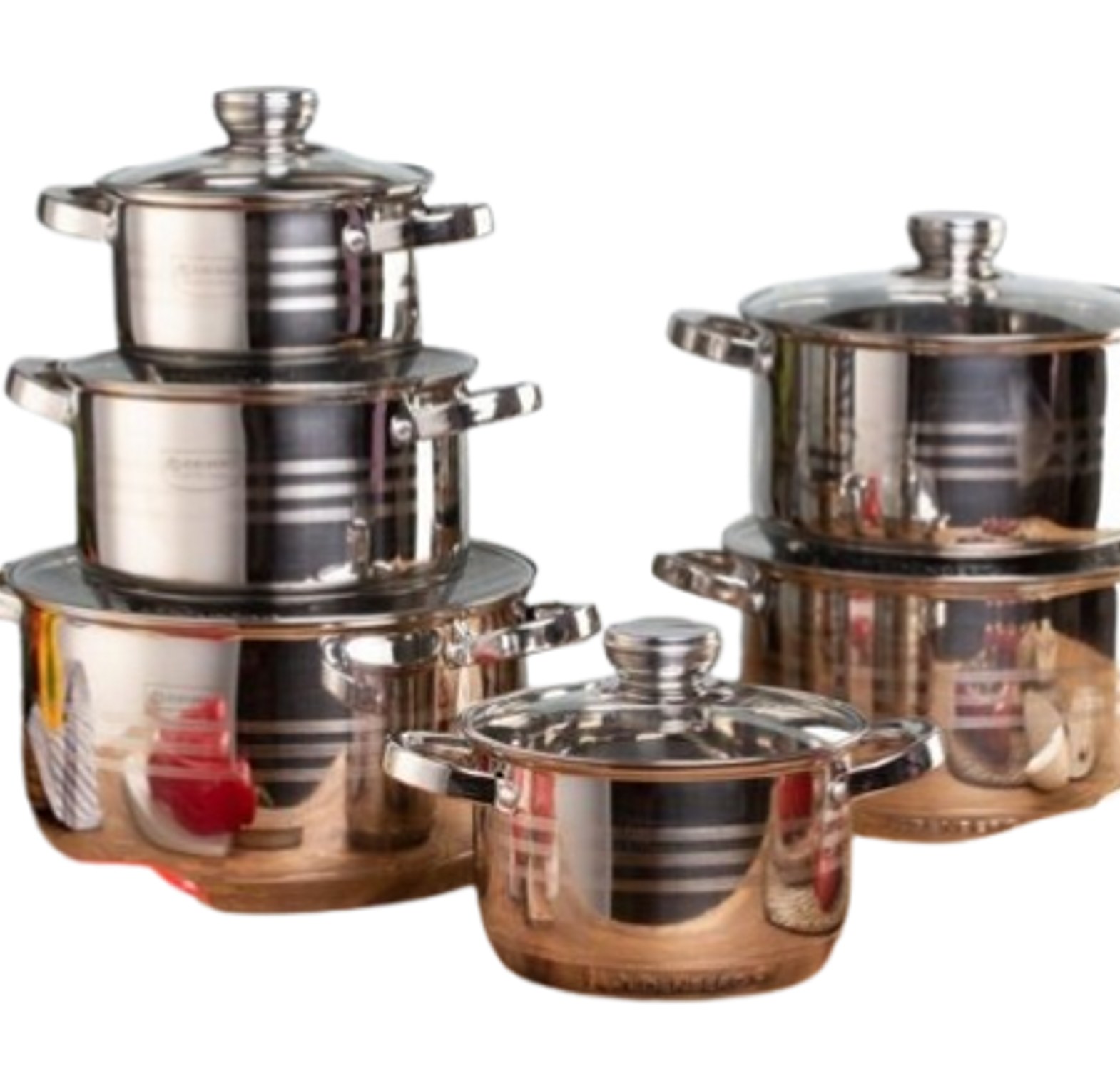 EDENBERG 12pc Edenburg Stainless Steel Cookware image