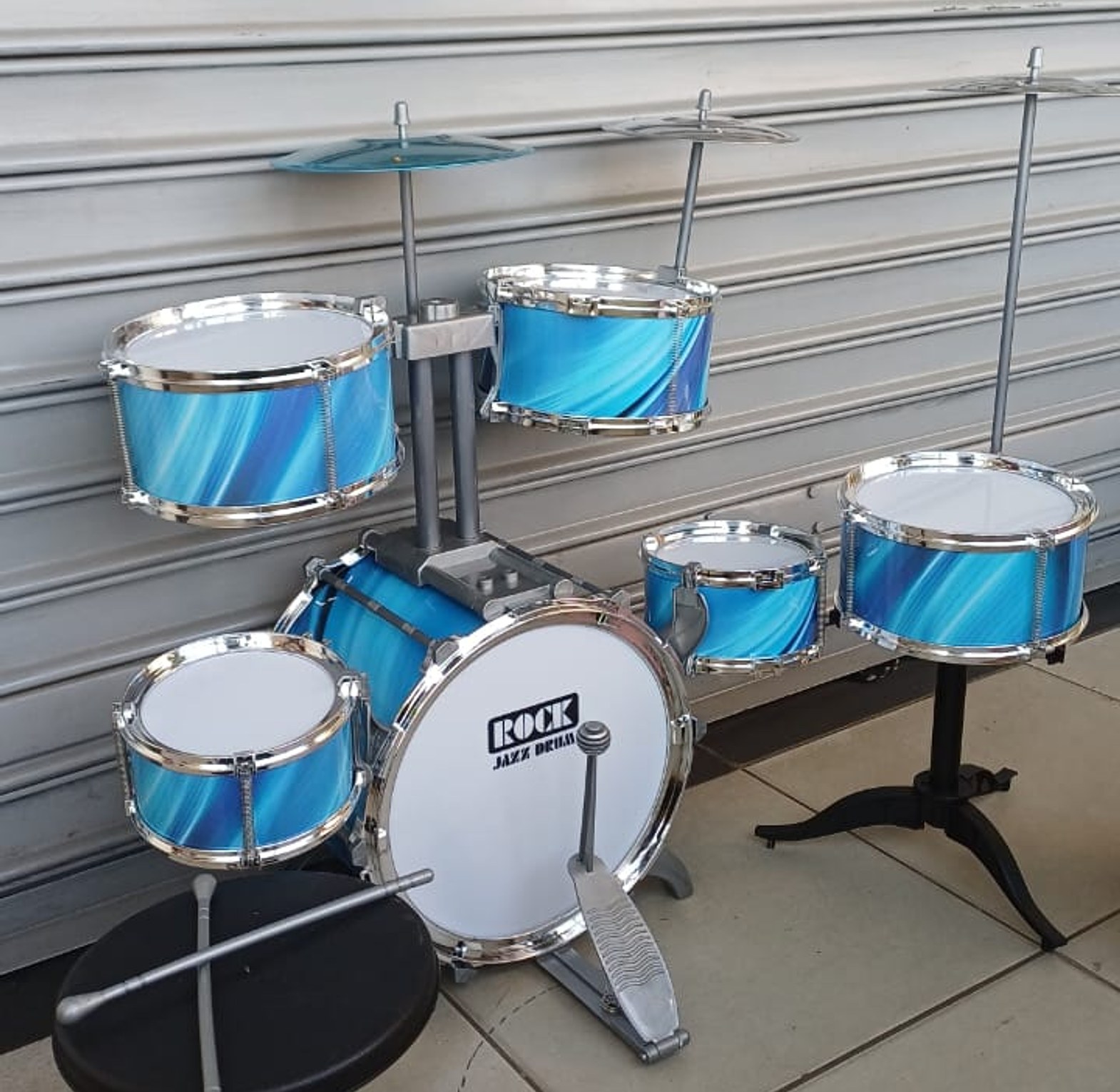 Drum Set Kit For Kids. 13 Piece Junior Drum Set for Kids with Stool Big Size Kindly Watch The VIdeo Below image