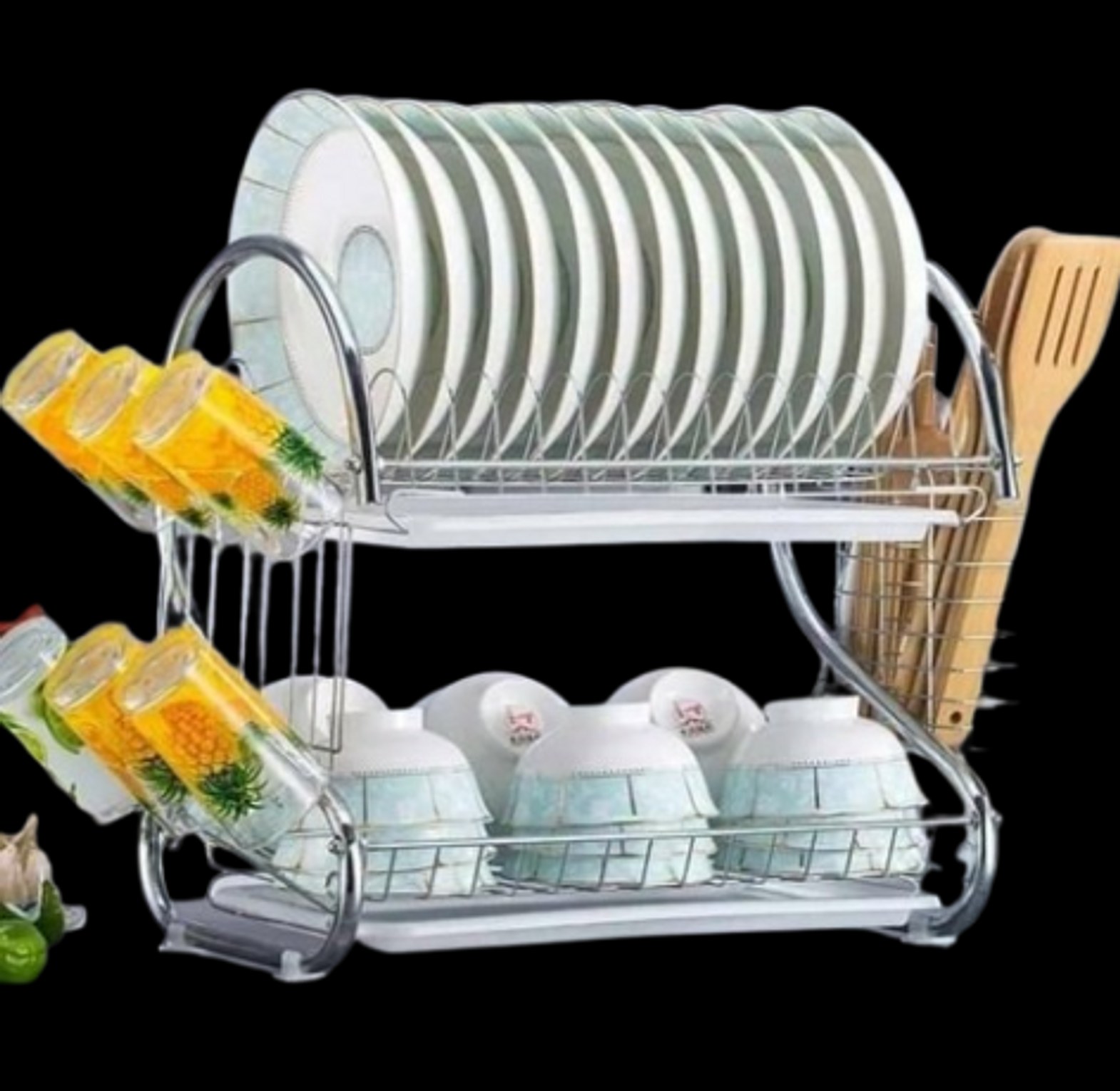 Dish Rack. 2-Tier Stainless Steel Dish Rack.  image