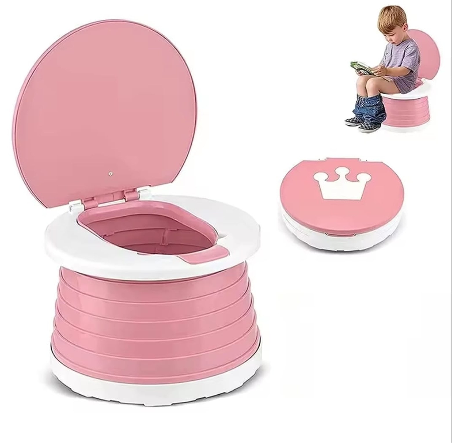 Portable Baby Potty, Travel Toilet Seat for Kids, Foldable image