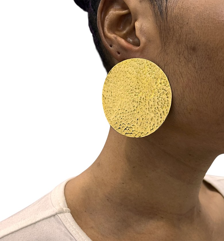 Amani Large  Brass Earrings   image