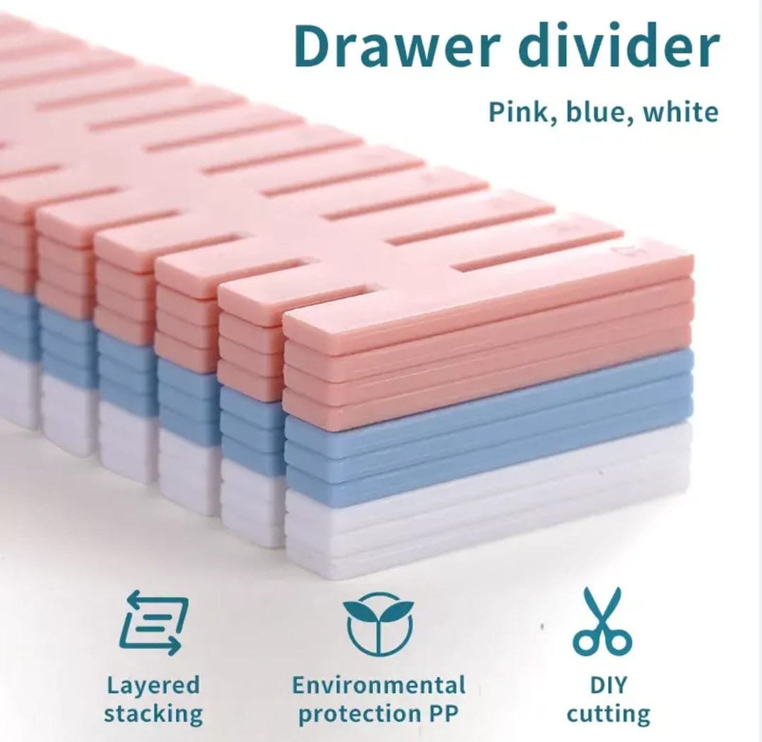 4Pcs Adjustable Drawer Divider DIY Storage Box  image