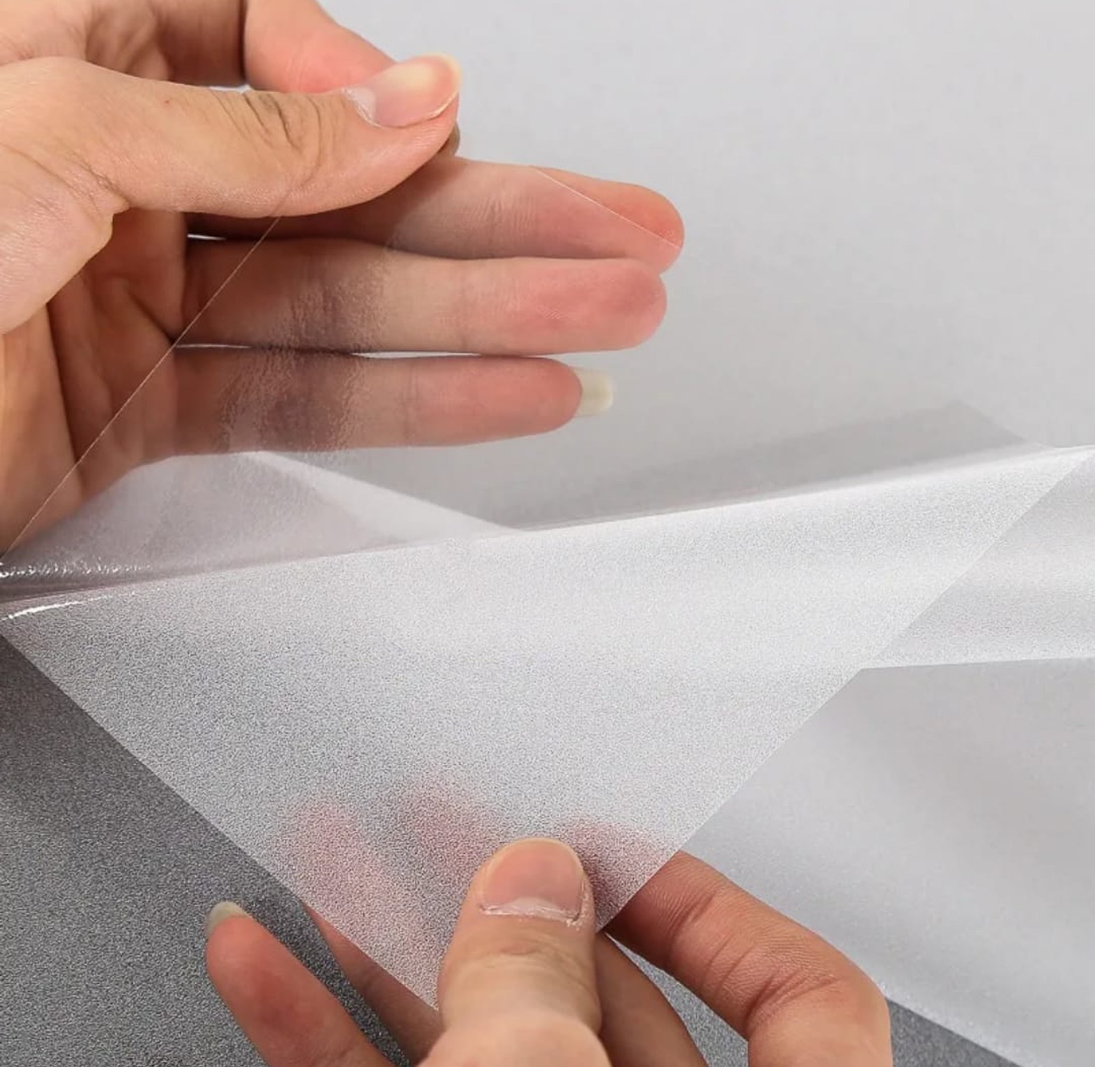 Frosted Glass Window Film Self Adhesive Privacy Sticker Roll for Home and Office Partitions 1m x 1m image