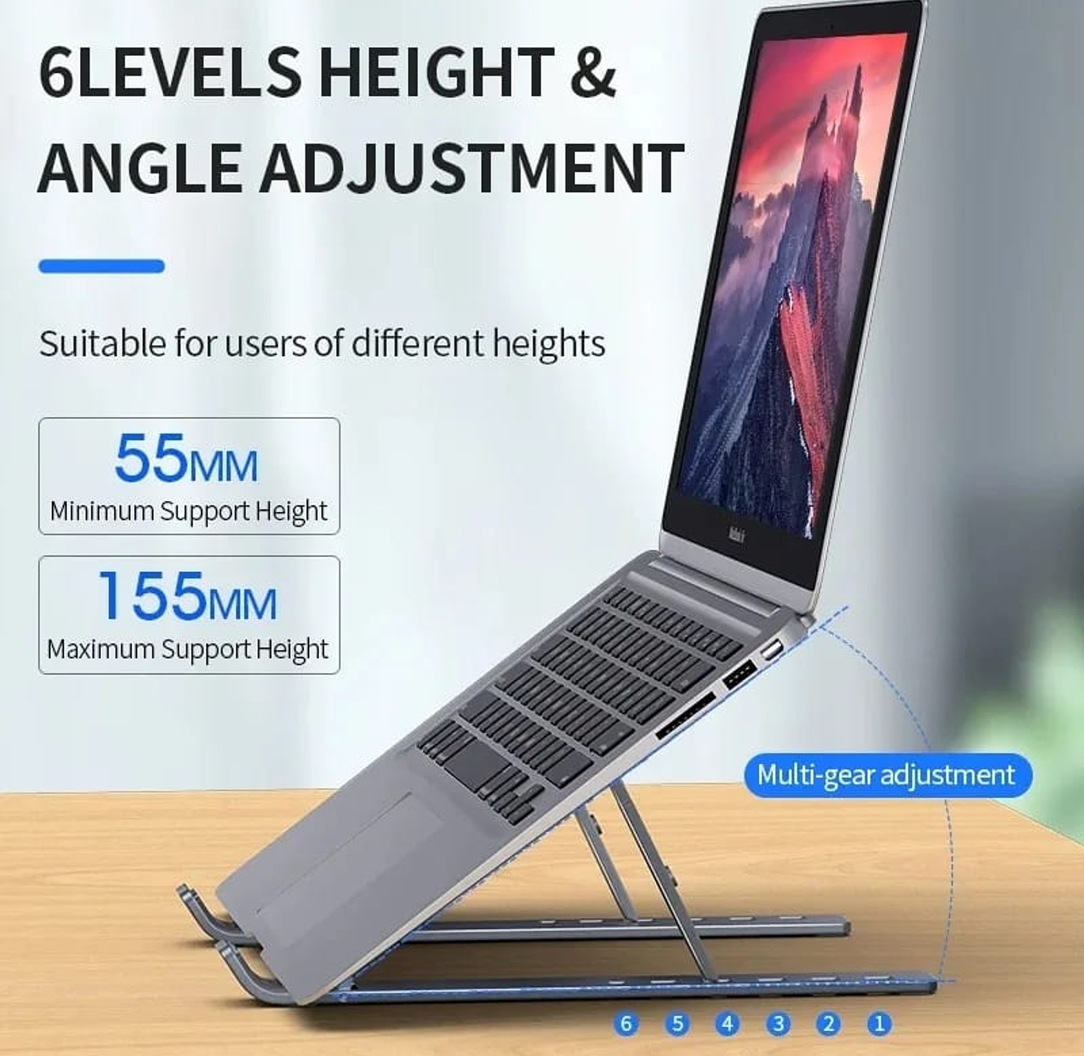 Metallic Adjustable Laptop Stand image