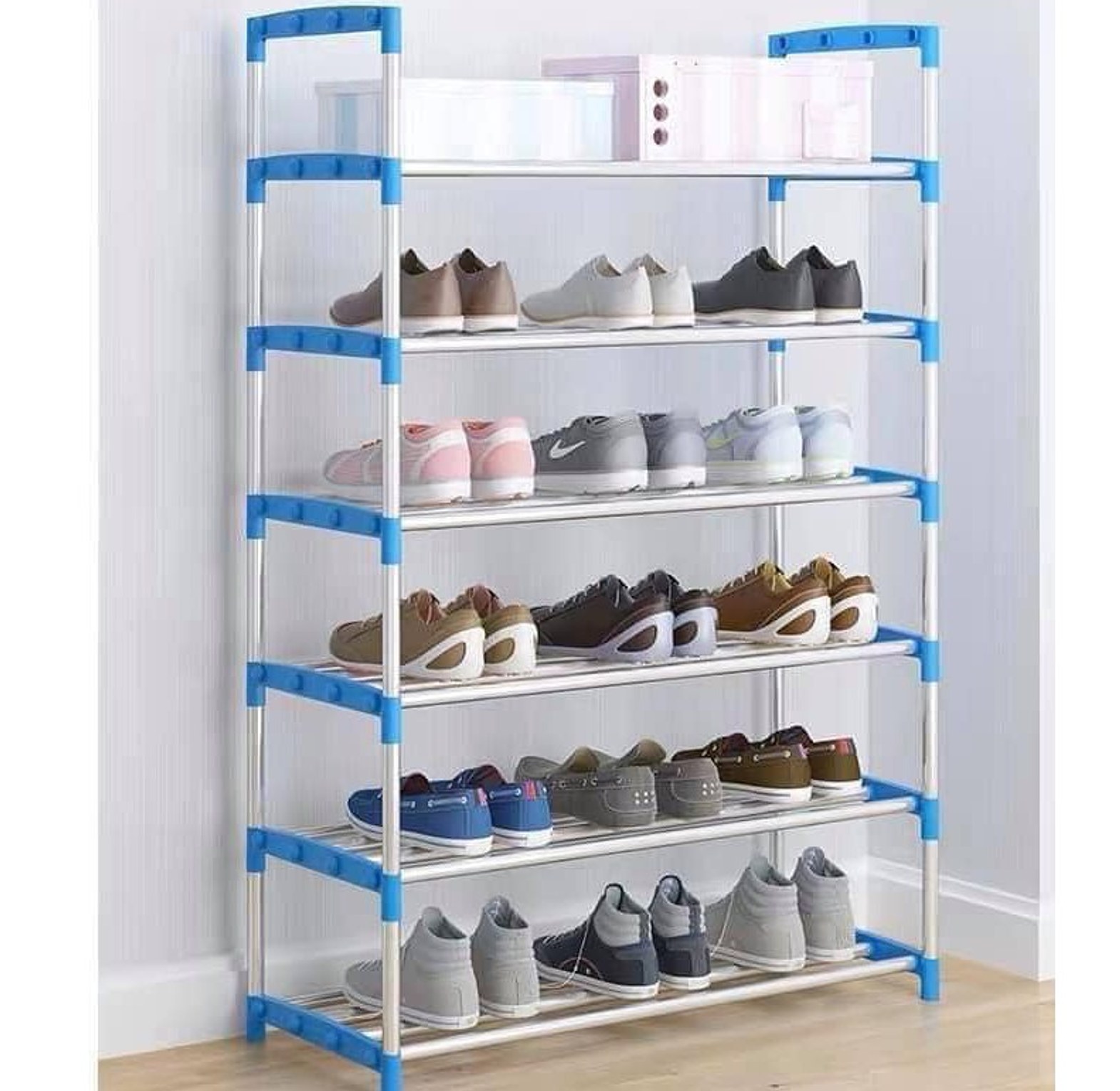 TC HEAVY DUTY 8/7 Layer Shoe Rack. Material PP And Stainless Steel image