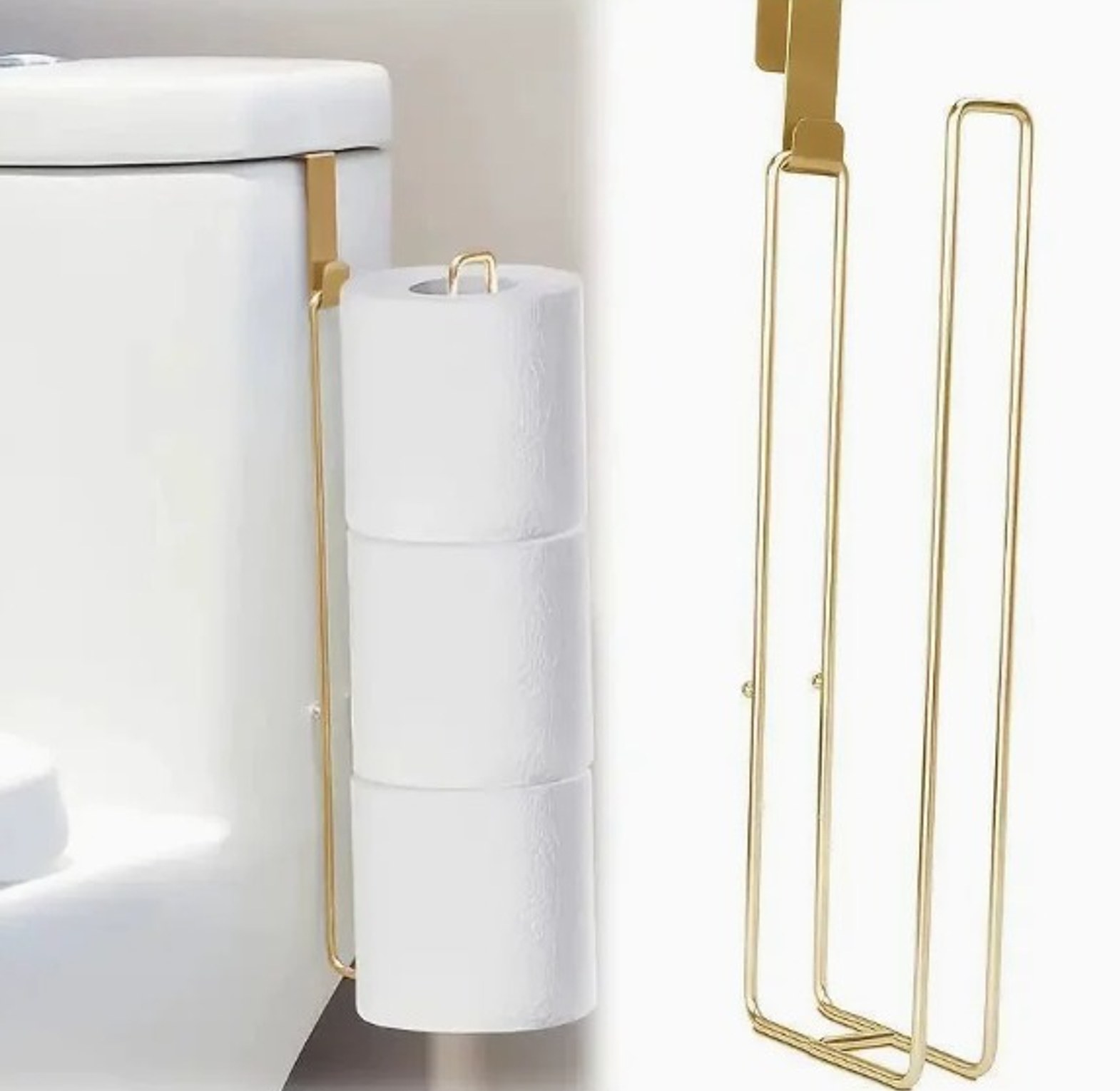 Black Iron Self-Adhesive Toilet Paper Holder image