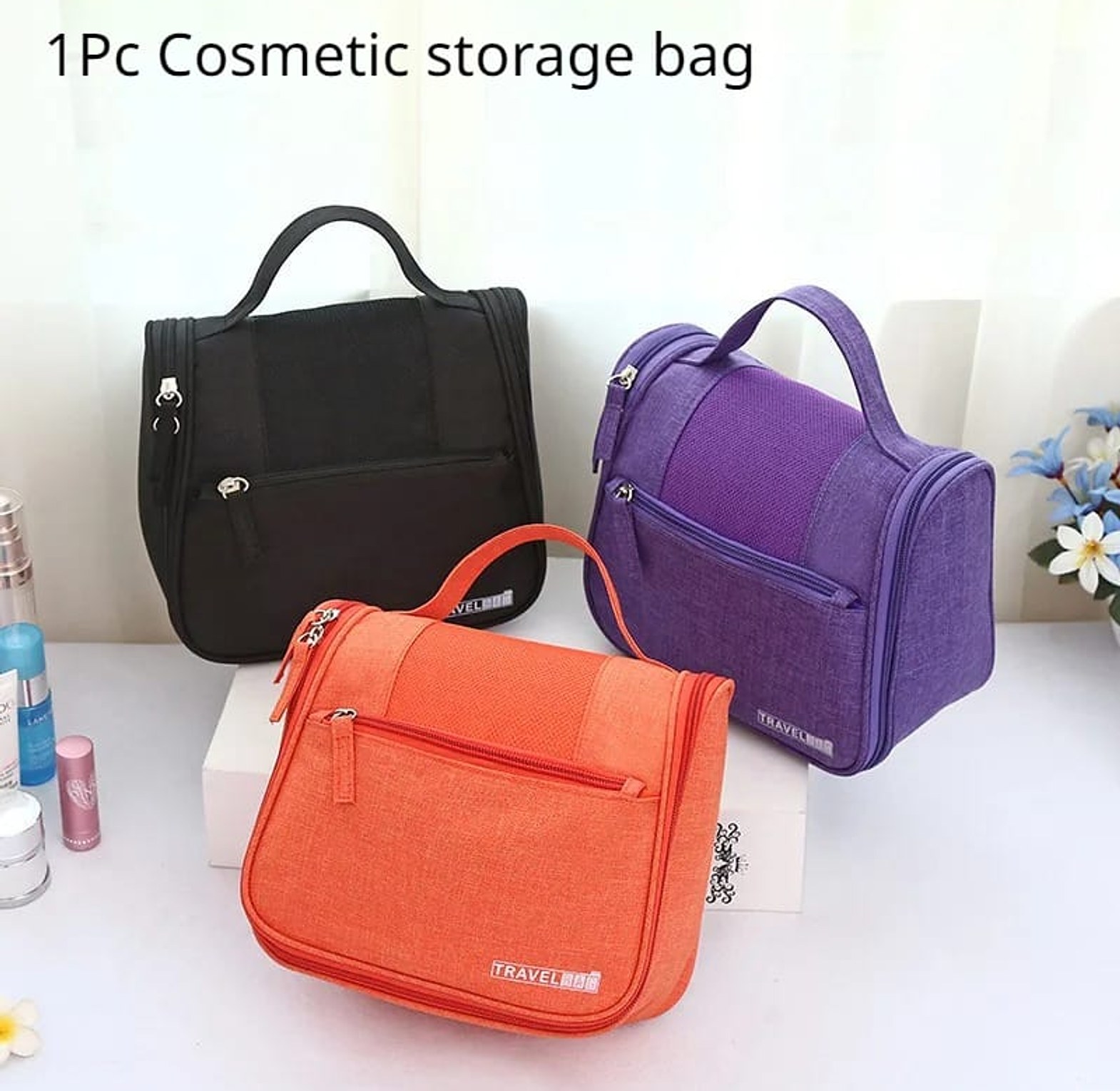 Travel Toiletry Bag - Organizer for Cosmetics, Makeup image
