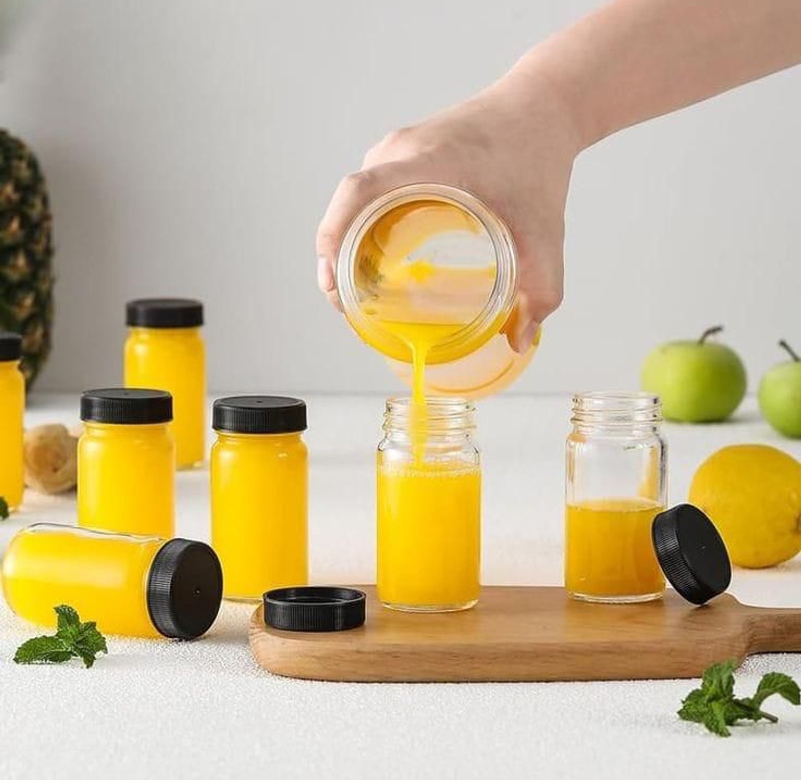 Set of 5 Gingershots Glass Bottles image