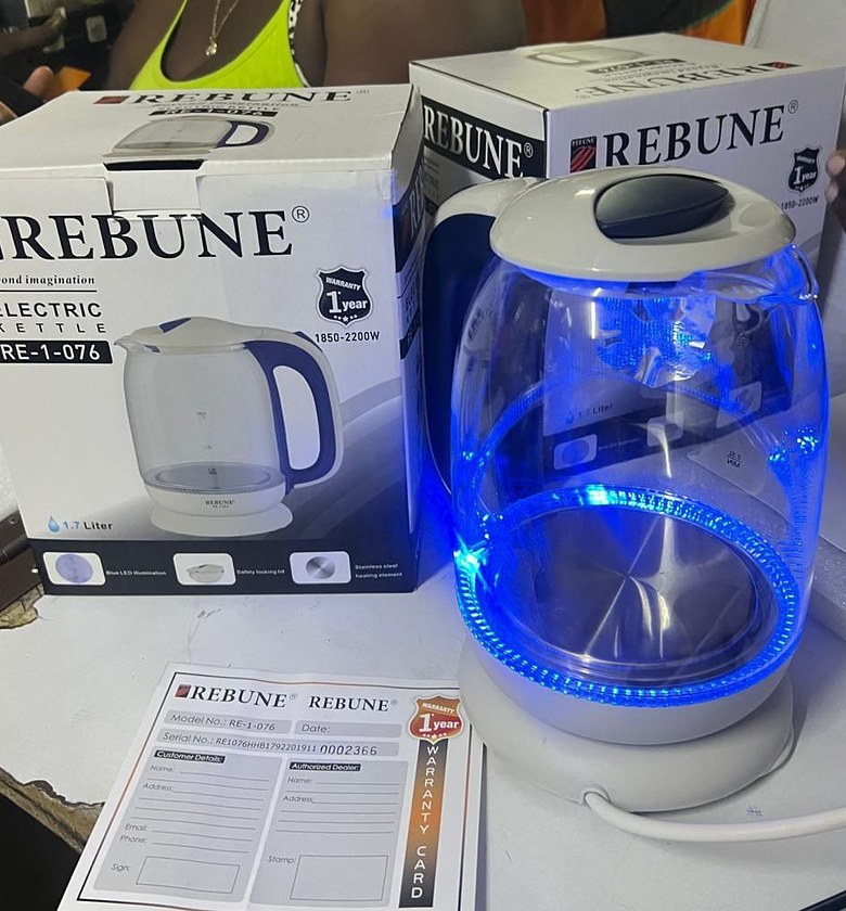 Rebune 1.7L ILLUMINATING AUTOMATIC GLASS ELECTRIC KETTLE image