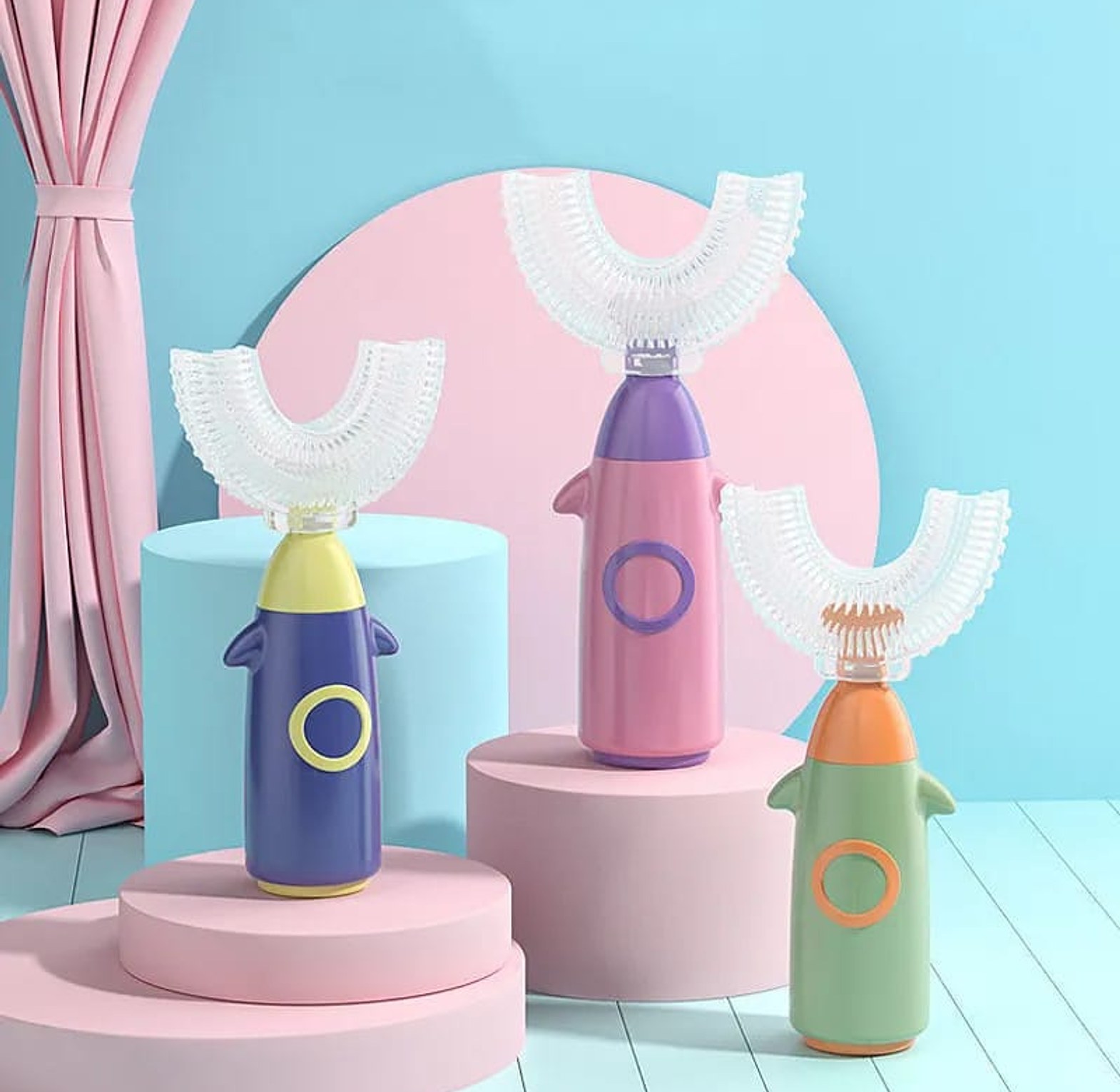 Children U-Shaped Silicone Toothbrush image