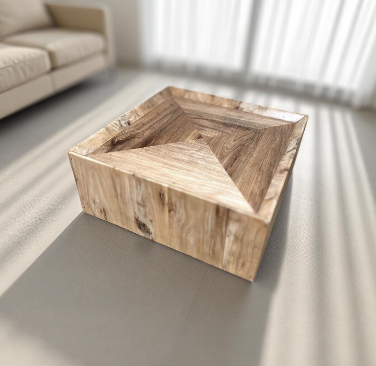 Geometric Wood Coffee Table image