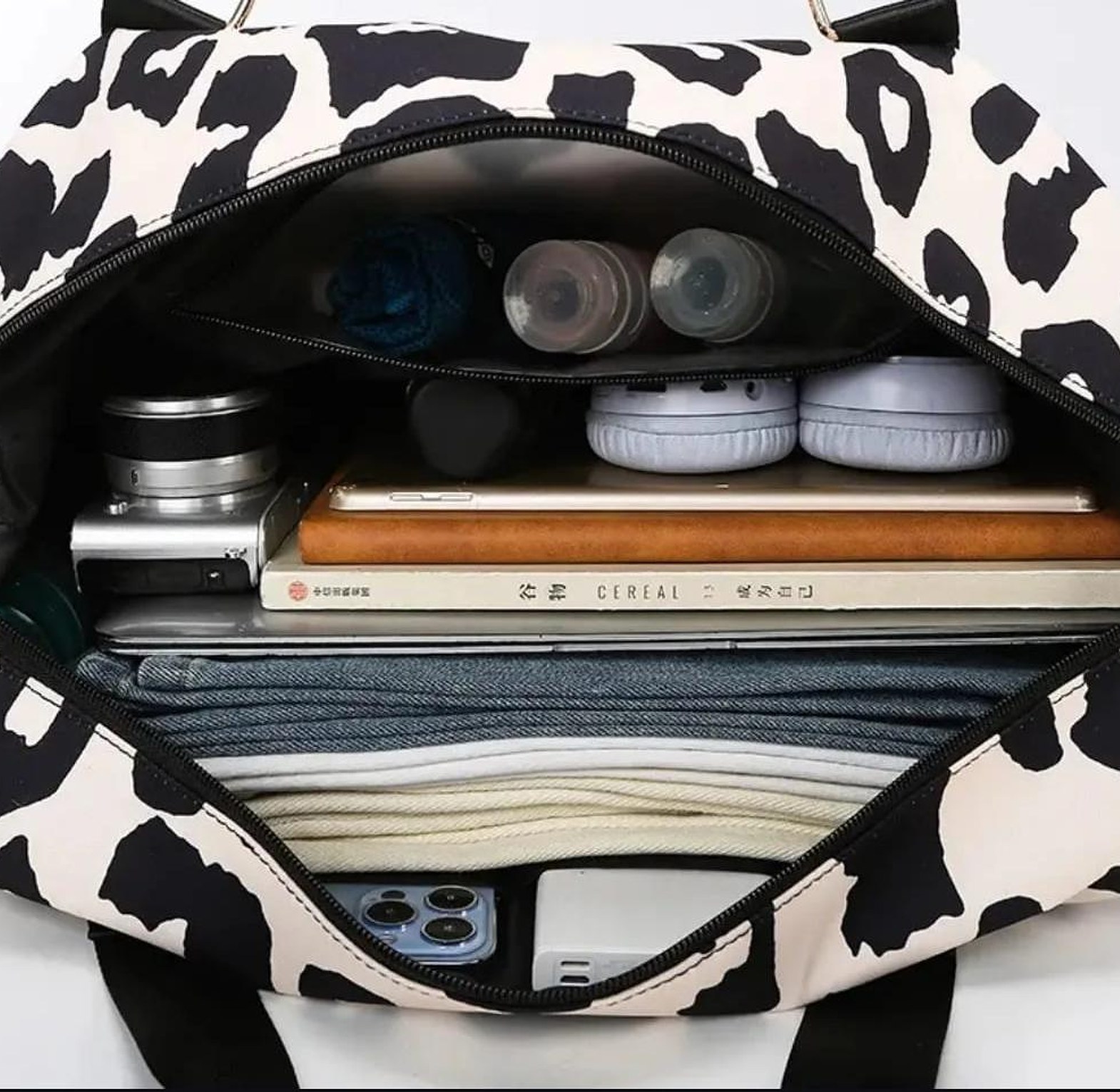Leopard print duffle bag image