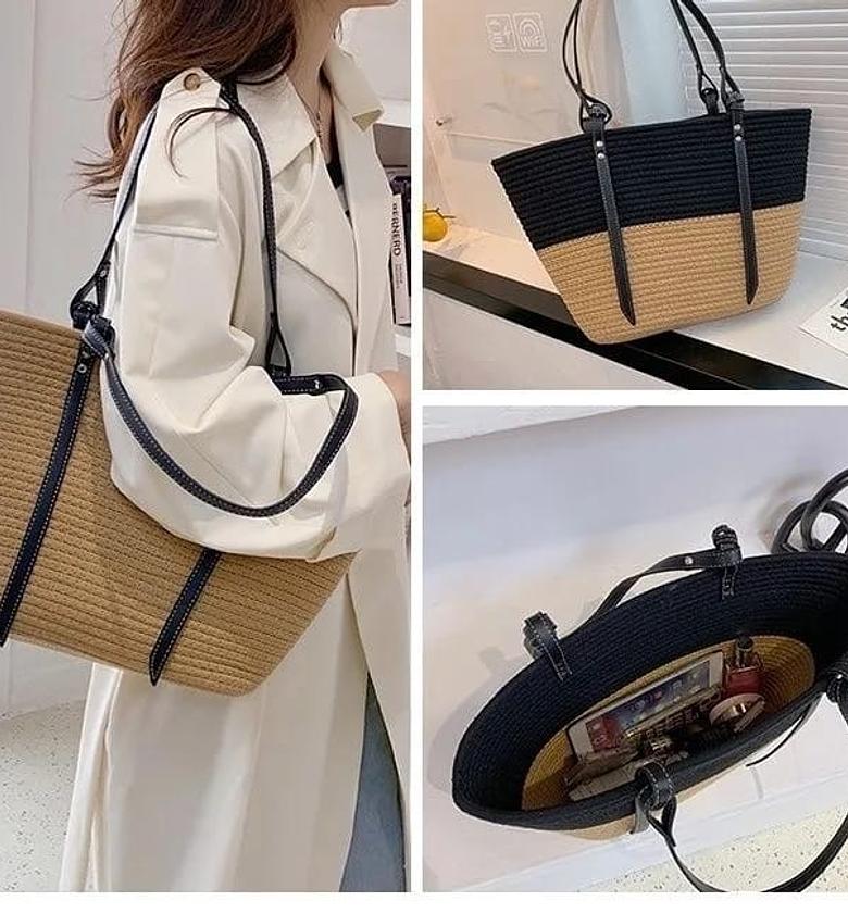 Large Woven Tote Bag image