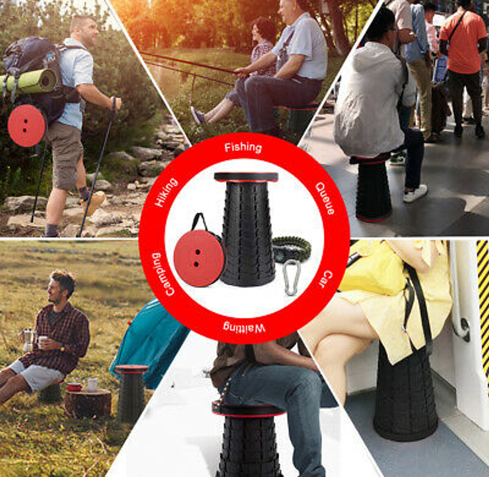 Portable retractable stool image