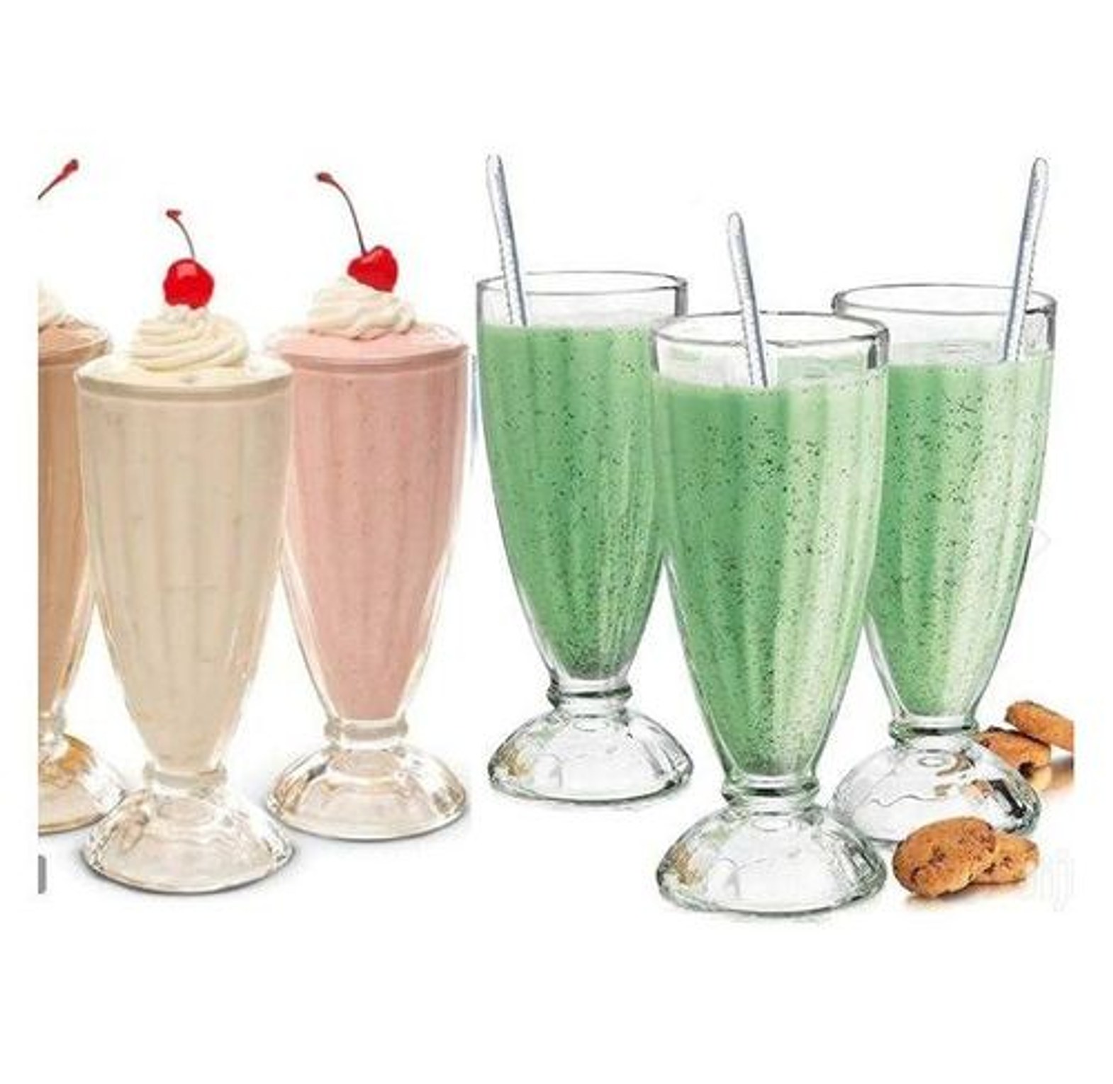 Elegant High Quality Milk Shake Glasses 6 Pcs image