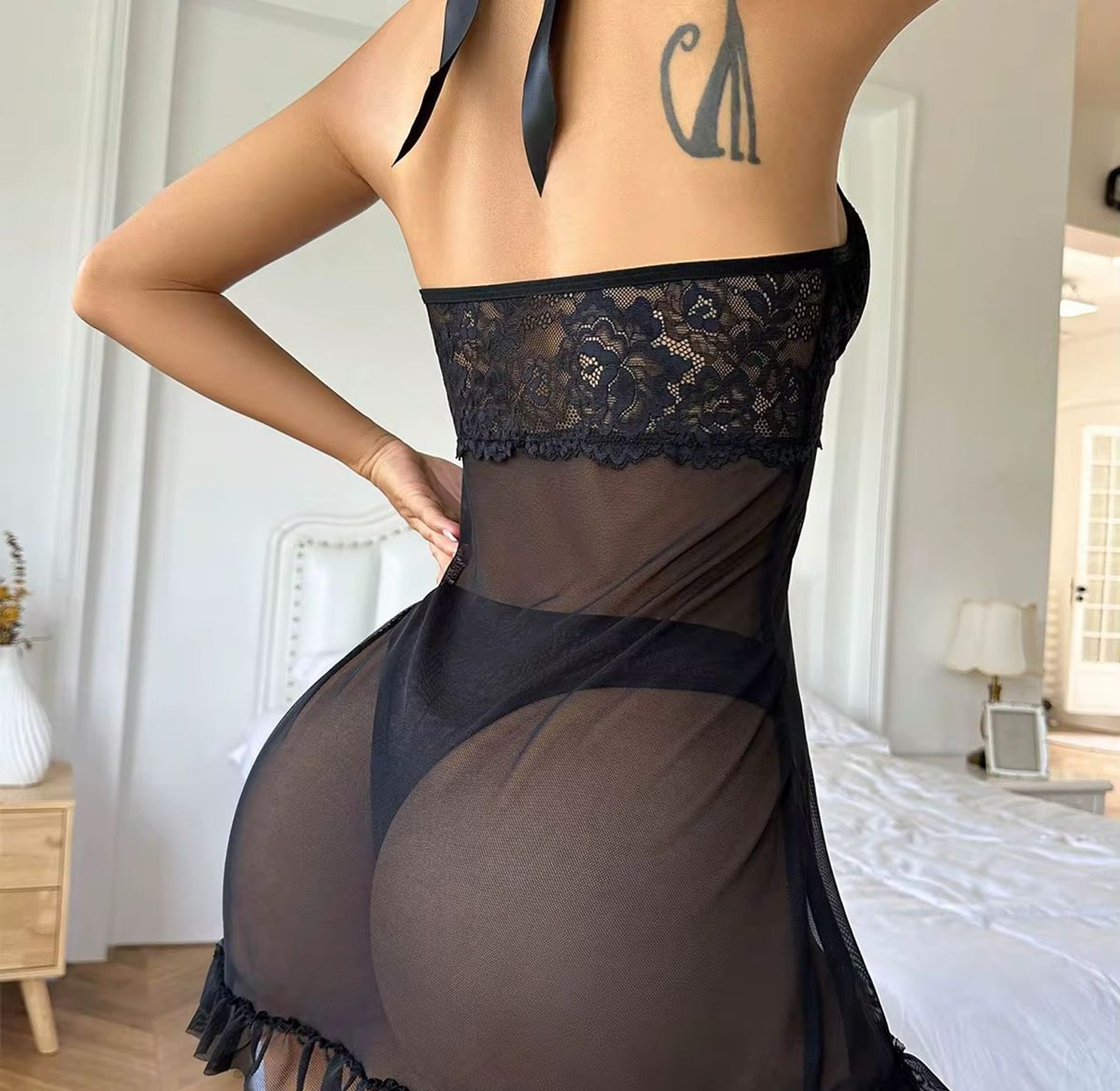 2311008-Sheer Loungewear Dress Lingerie  image