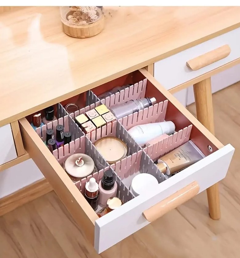4Pcs Adjustable Drawer Divider DIY Storage Box  image