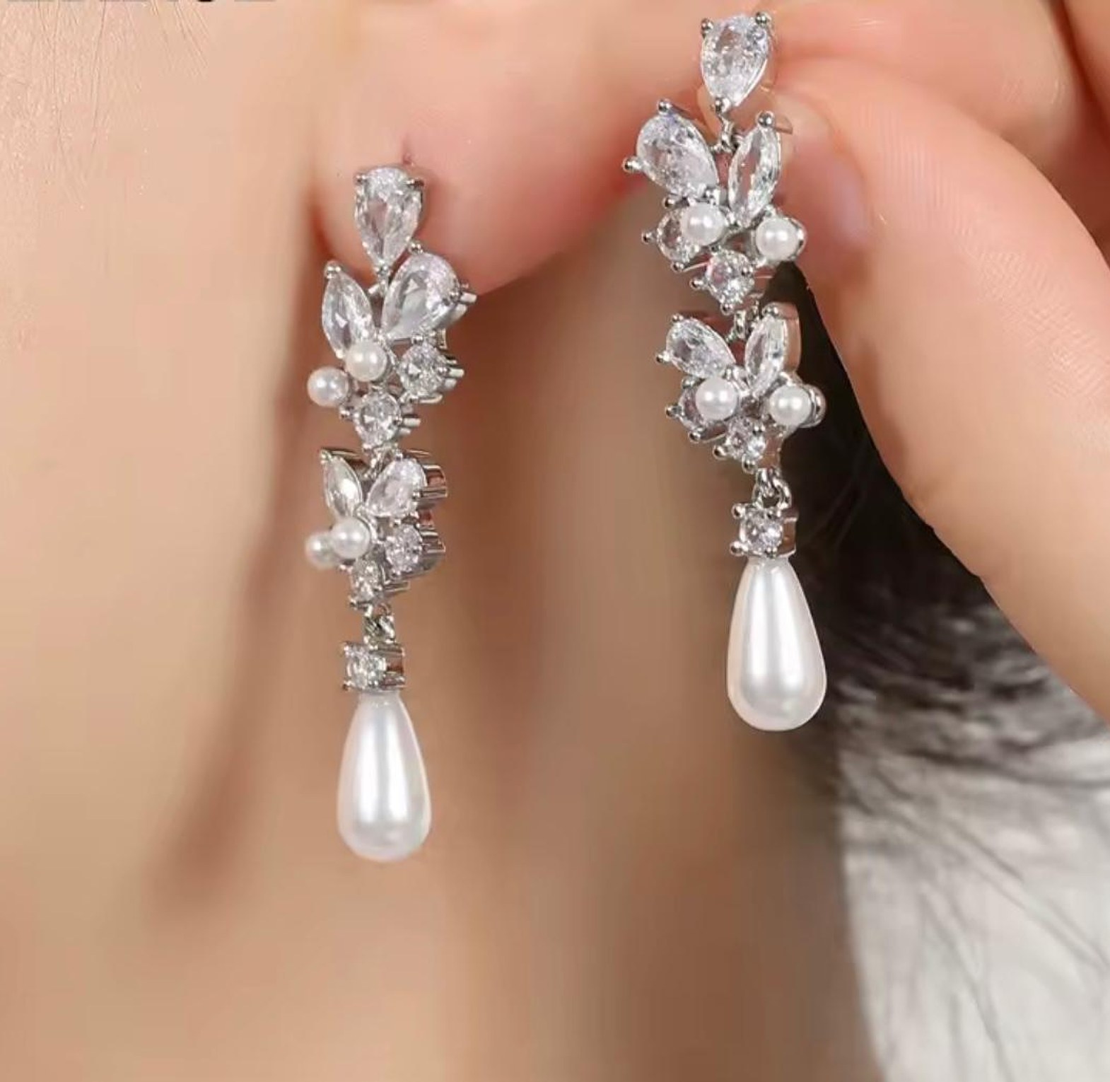 Dewdrop Blossom Dangle Earrings image