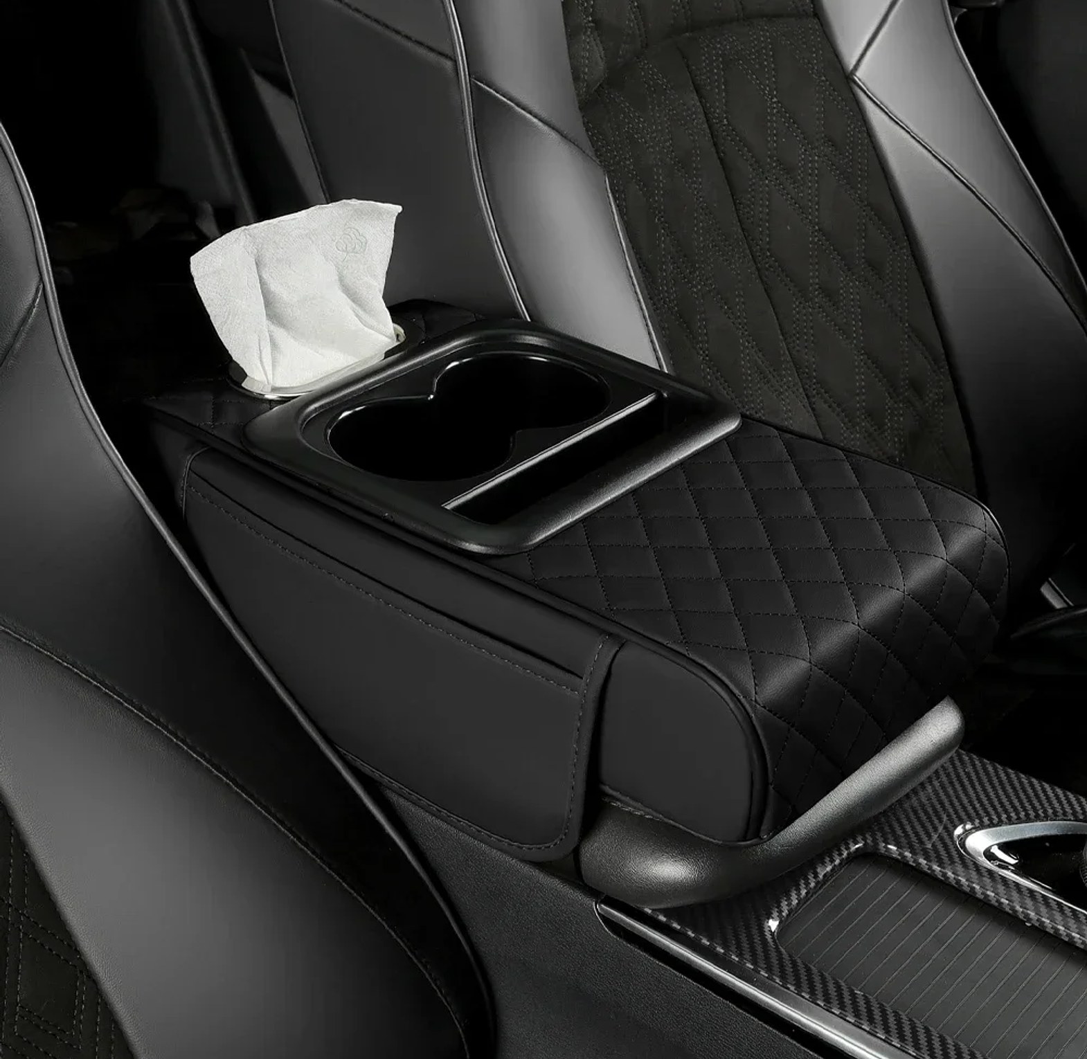 Car Arm Rest Cushion With Serviettes Dispenser image
