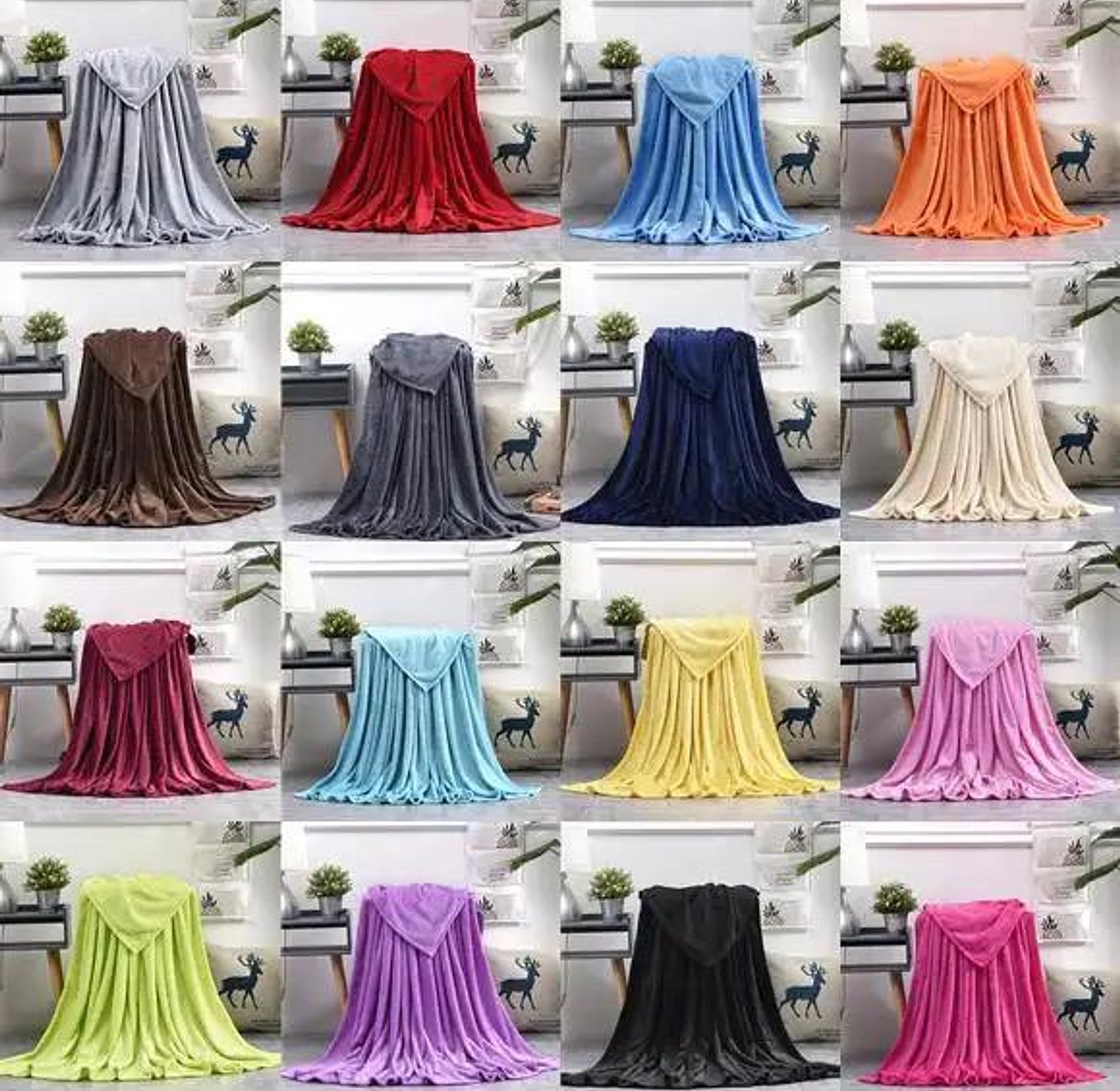 Various Color Comfortable Home Soft Flannel/Fleece Blankets image