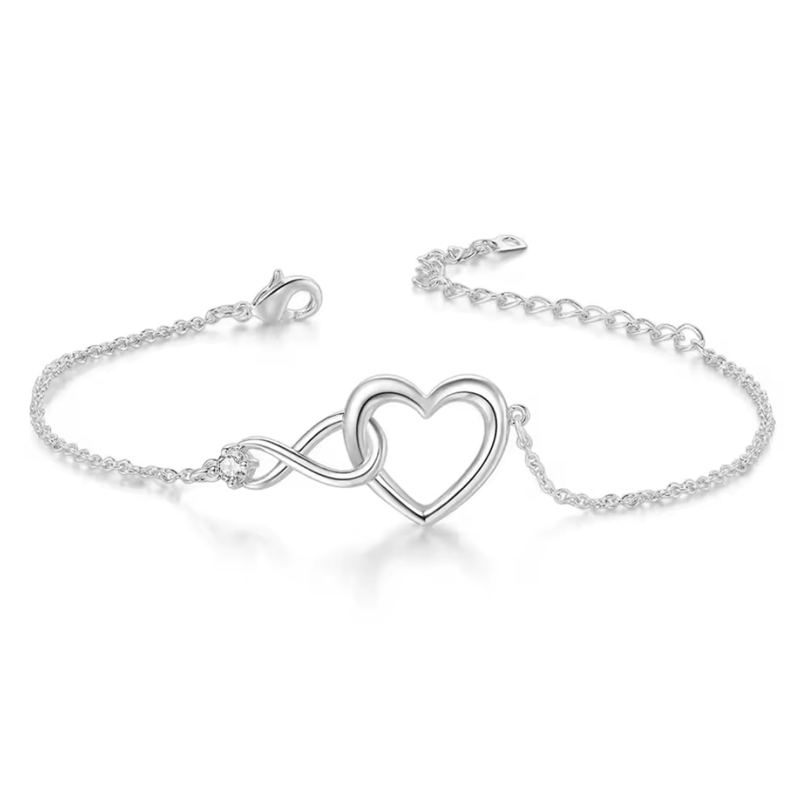 Forever Love Infinity Heart Necklace and bracelet set image