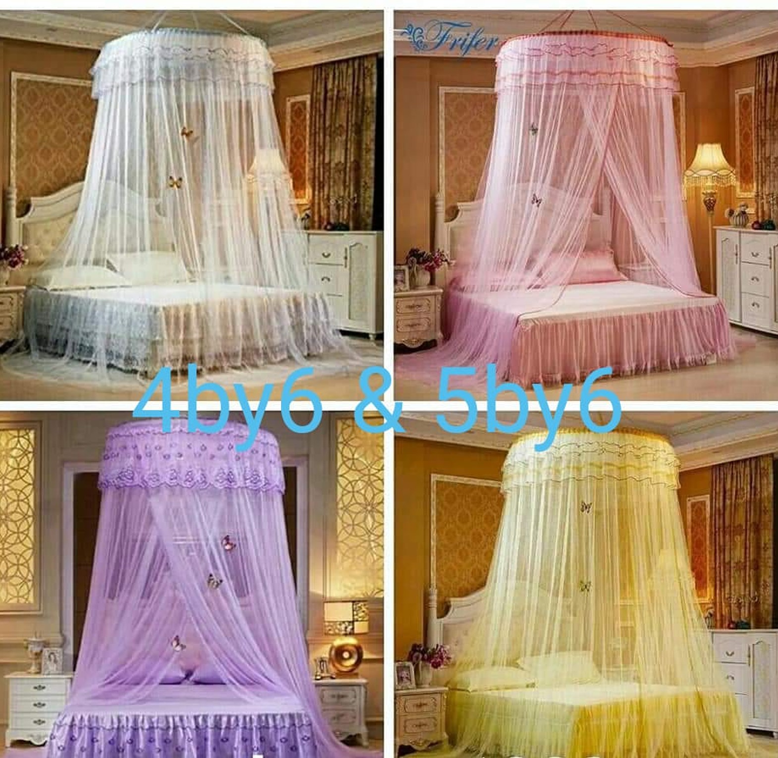 Big Pink Round Mosquito Net For Single Bed-FREE SIZE image