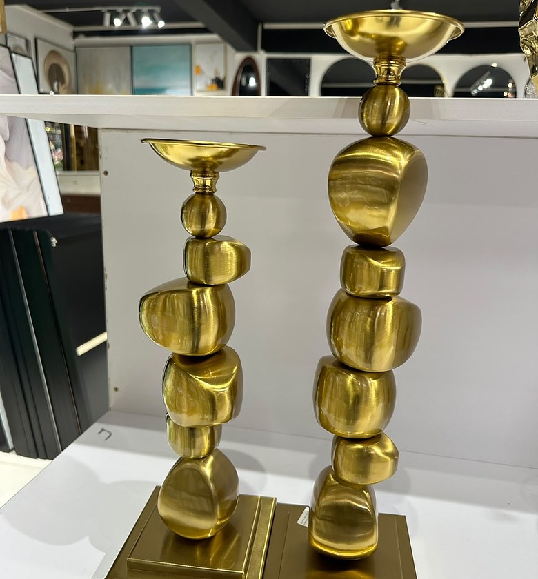 Gold and Silver Sculptural Candle Holder image