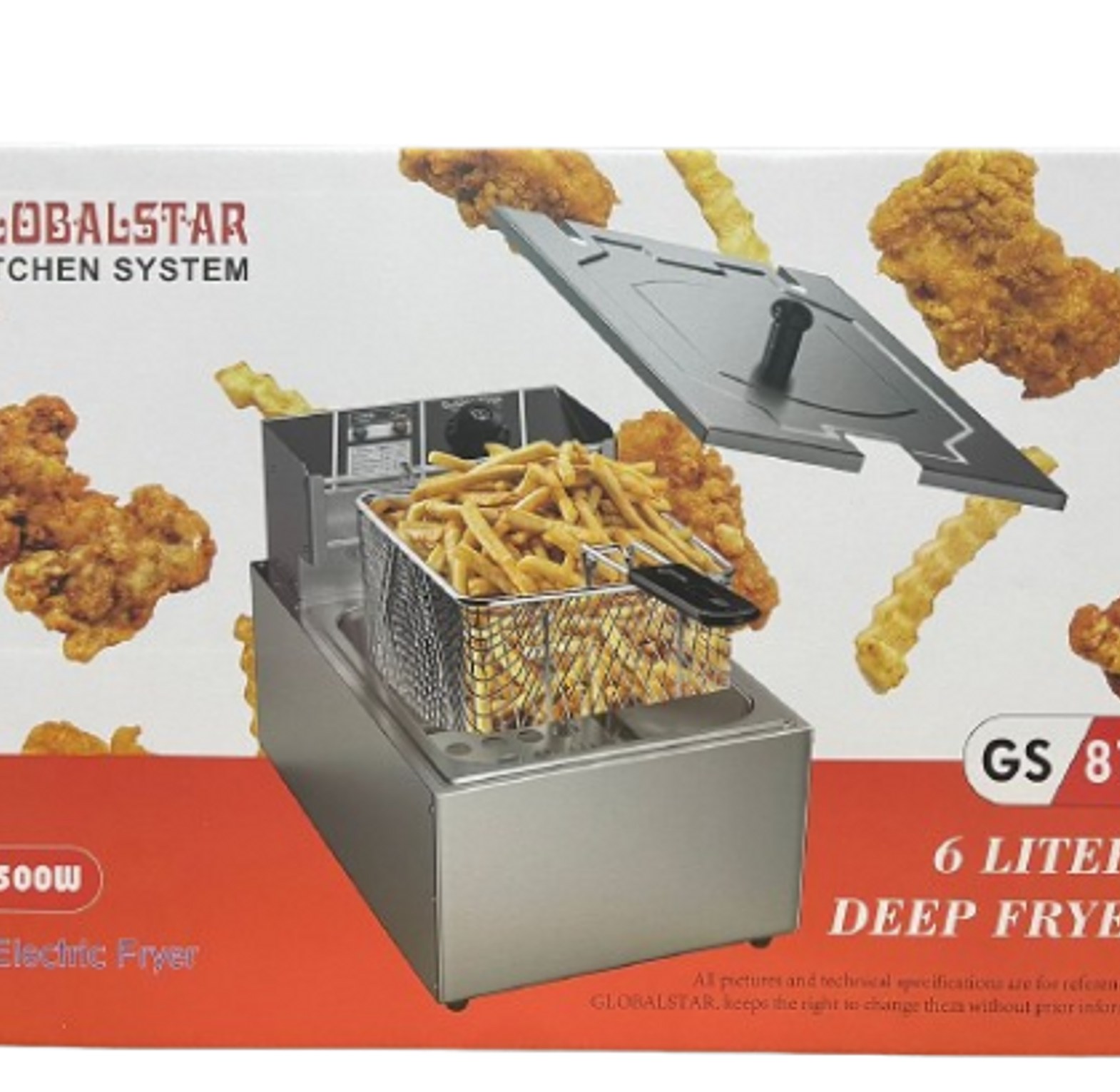 Deep Fryer. Globalstar 6LSingle Deep Fryer Perfect Kitchen Appliance For Anyone Who Loves To Cook And Fry Food. It Has A Large 6L Capacity Which Allows You To Fry A Large Amount Of Food At Once image