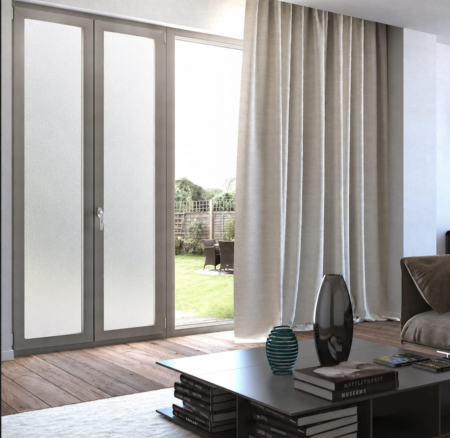 Frosted Glass Window Film Self Adhesive Privacy Sticker Roll for Home and Office Partitions 1m x 1m image