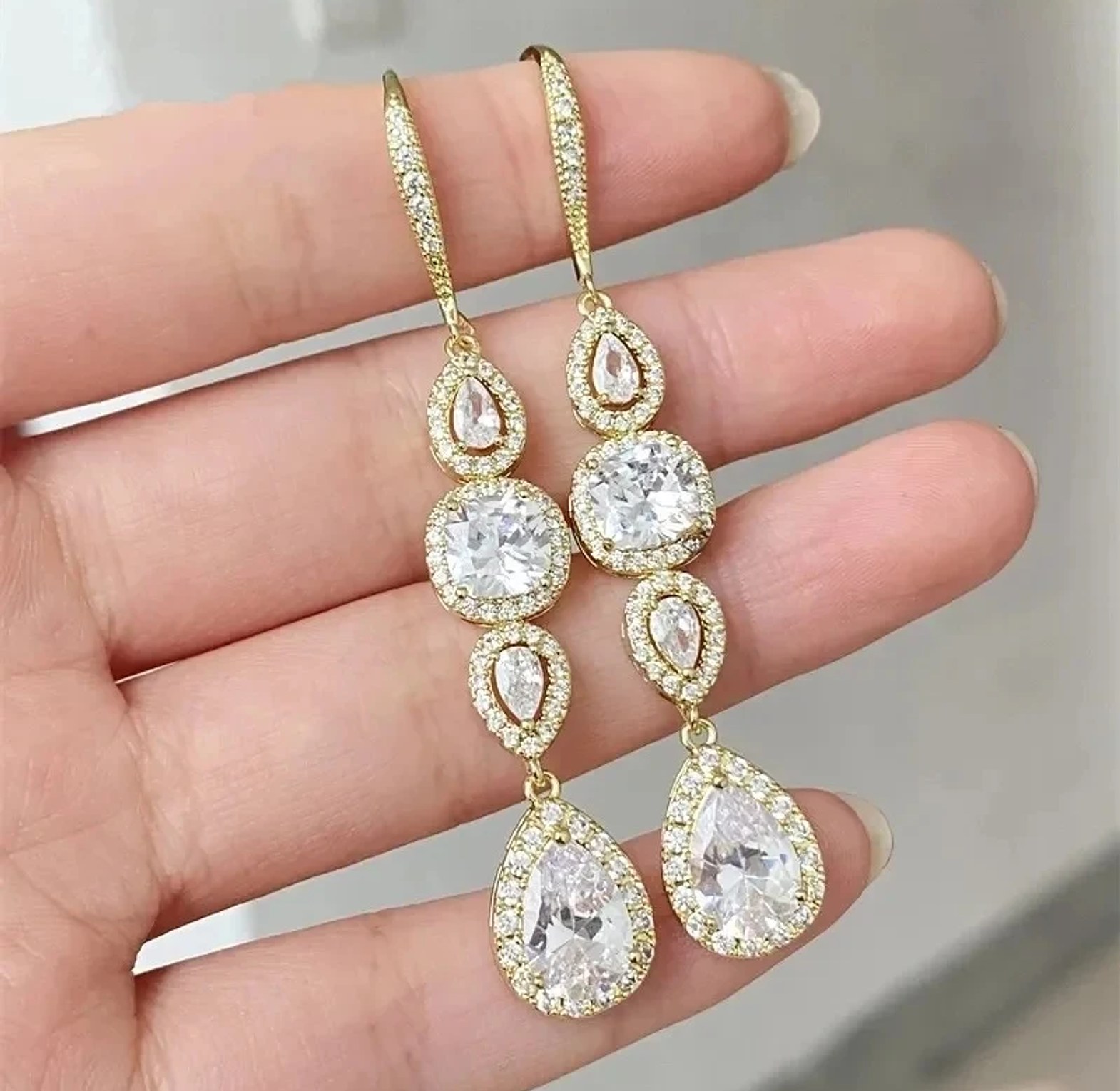 Long Cubic Zirconia  earring image