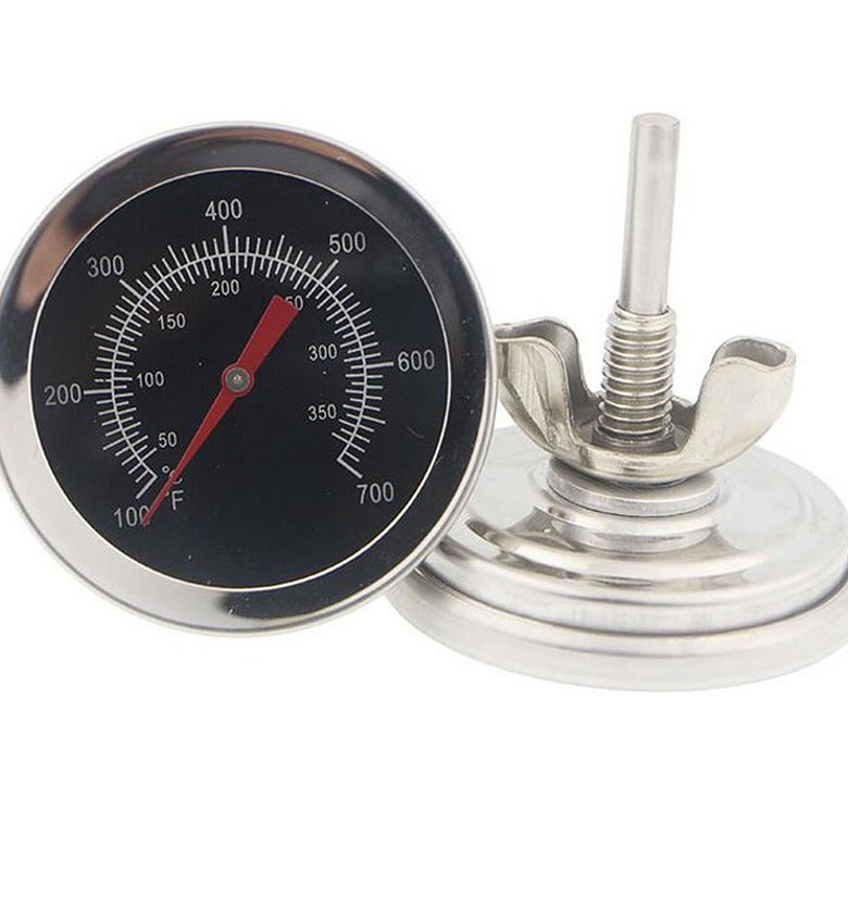 Universal Stainless Steel BBQ Grill & Pizza Oven Thermometer Gauge (100°F-700°F) for Accurate Wood-Fire Cooking & Charcoal Grilling image