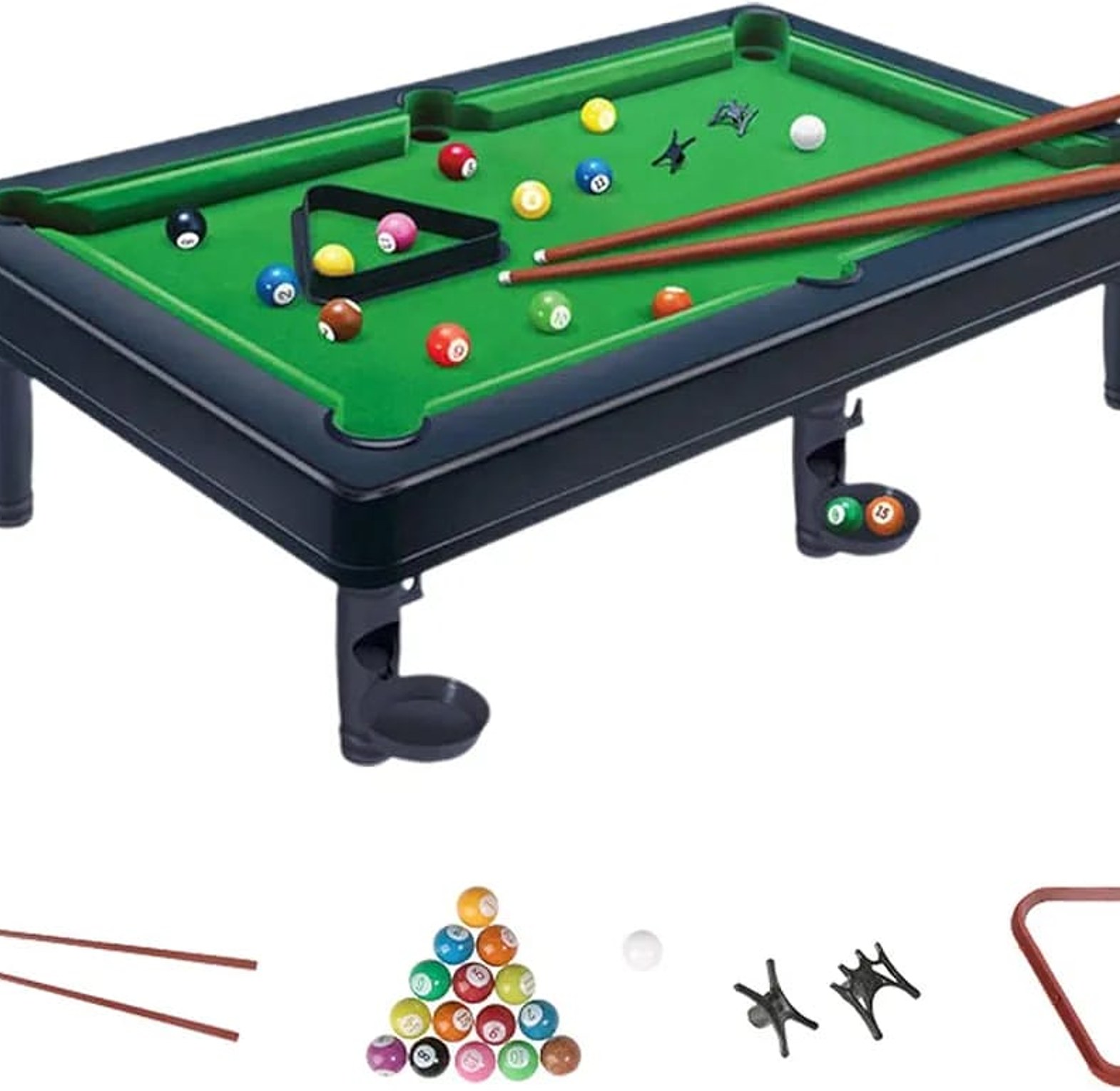 Pool Table for Kids, Table Games Pool Tables - Billiard Table with Balls & Sticks, Family Game Portable Pool Table, Pool Games, Table Top Games for Kids Adults image