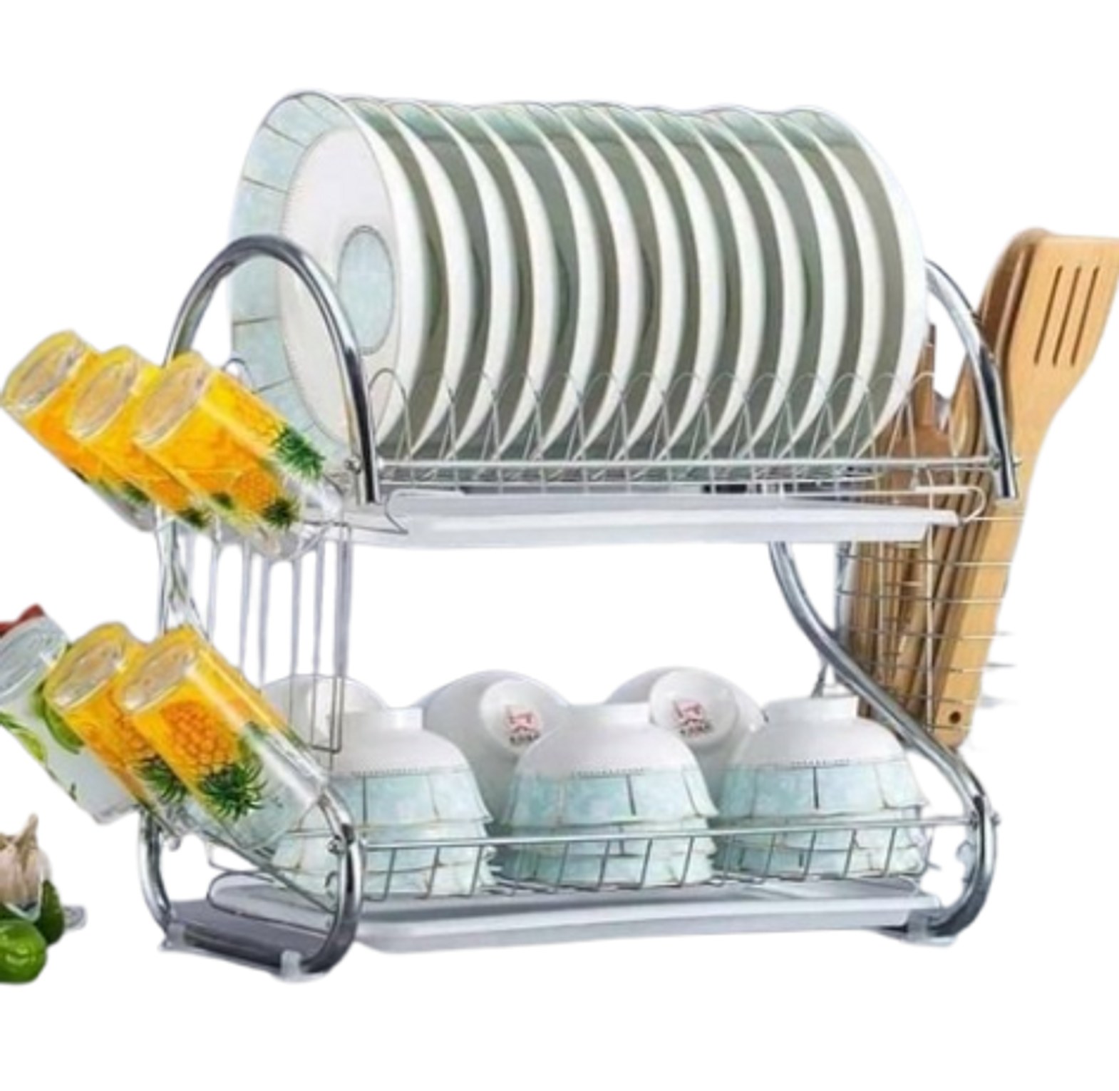Dish Rack. 2-Tier Stainless Steel Dish Rack.  image