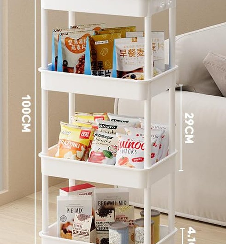 STORAGE RACK. Generic 4-Layer Storage Rack  Utility Rolling Rack with Wheels image