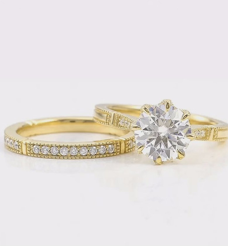 Double gold plated cubic zirconia hypoallergenic ring image