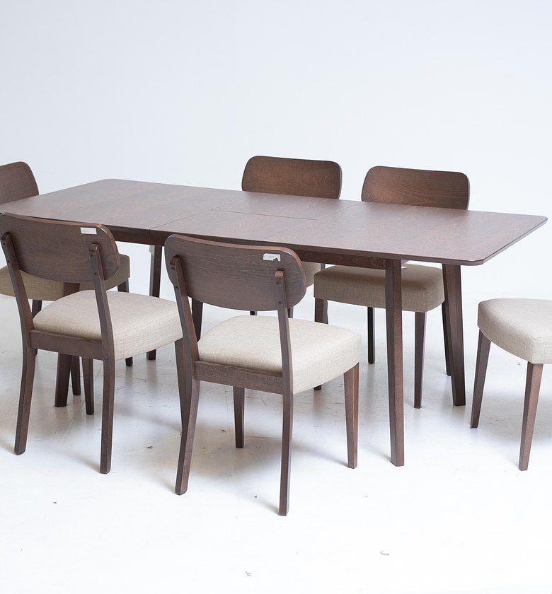 TABLE DINING 150X90X75CM + 6 CHAIRS image