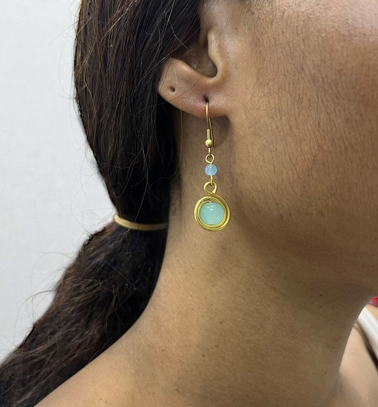 Abalone Brass Earrings image