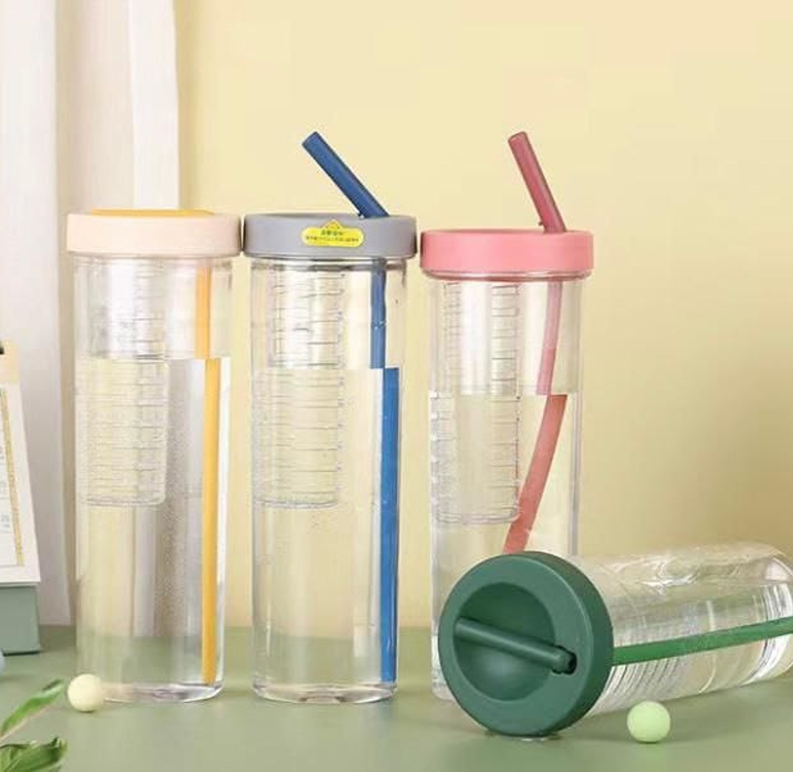 800ml Acrylic Smoothie Tumbler With Foldable Straw image