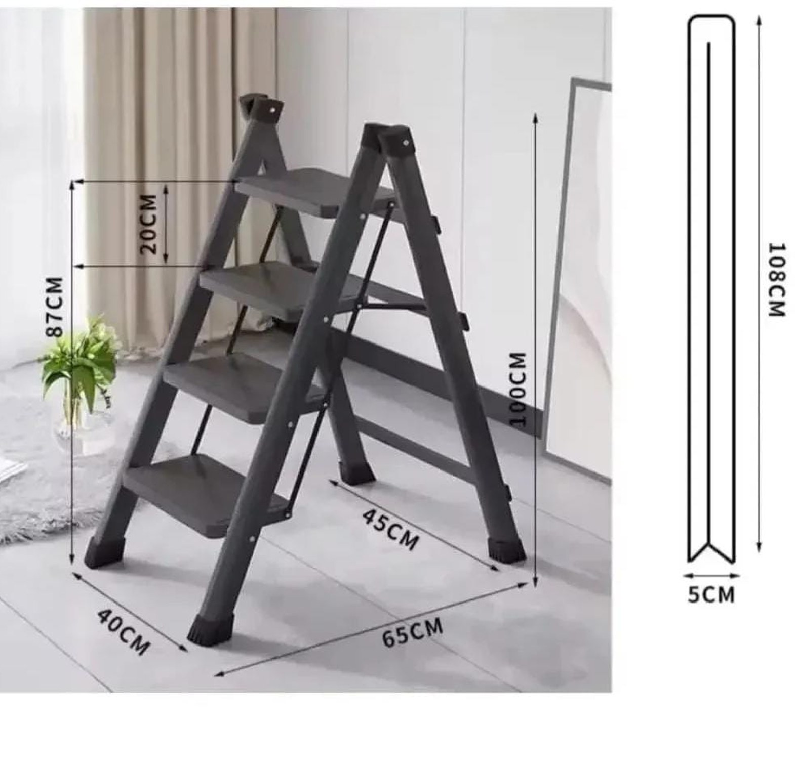 4 steps foldable  ladder  image
