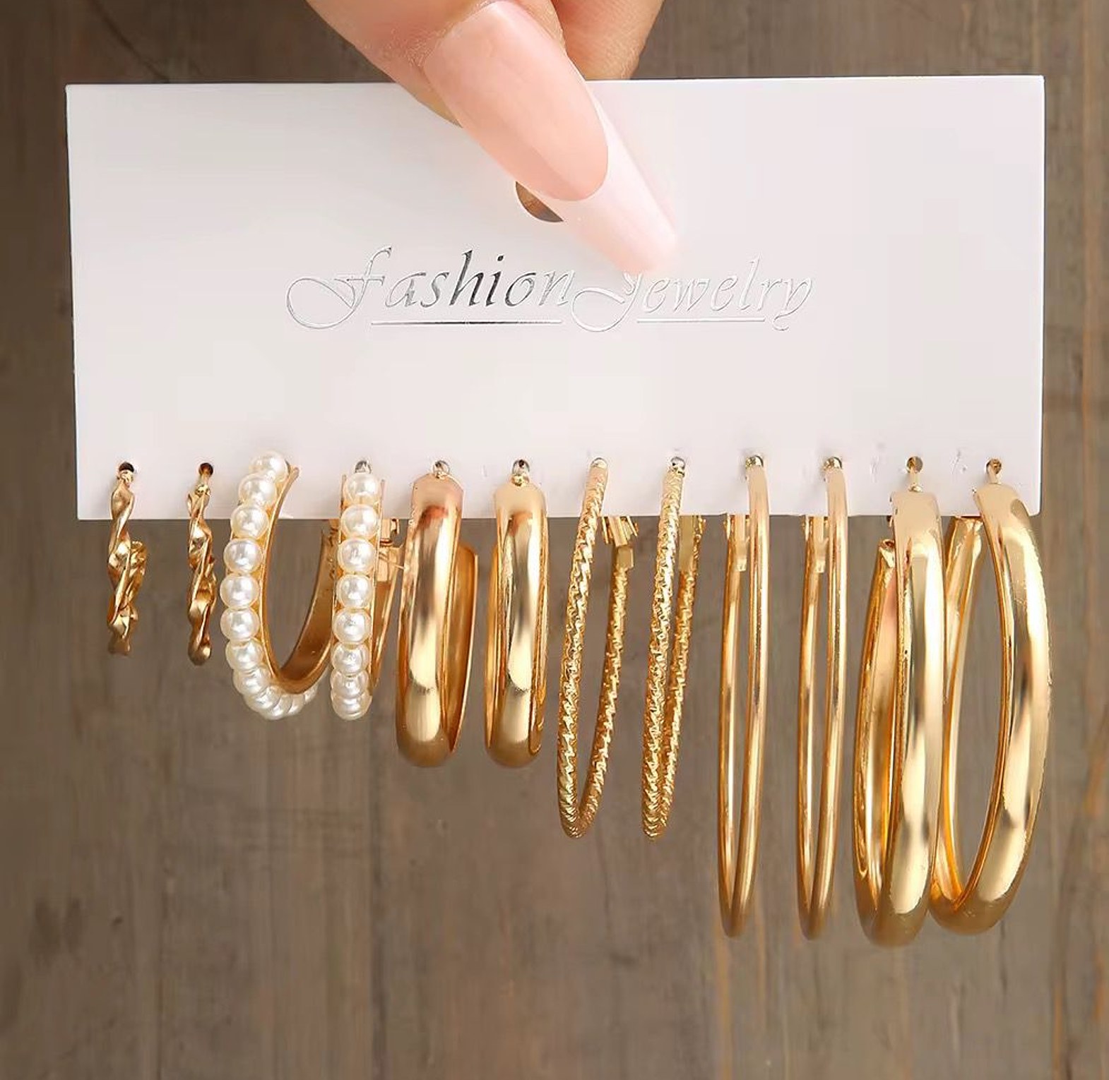 The Deluxe Gold-Tone Hoop & Texture Earring Collection image