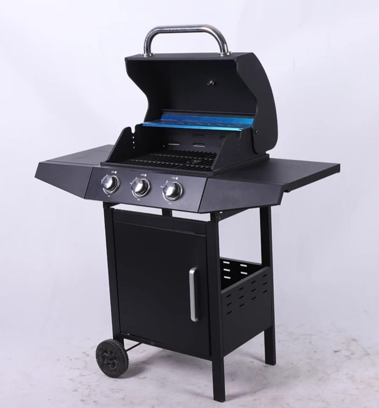 Modern Outdoor Gas Grill Set with Trolley image