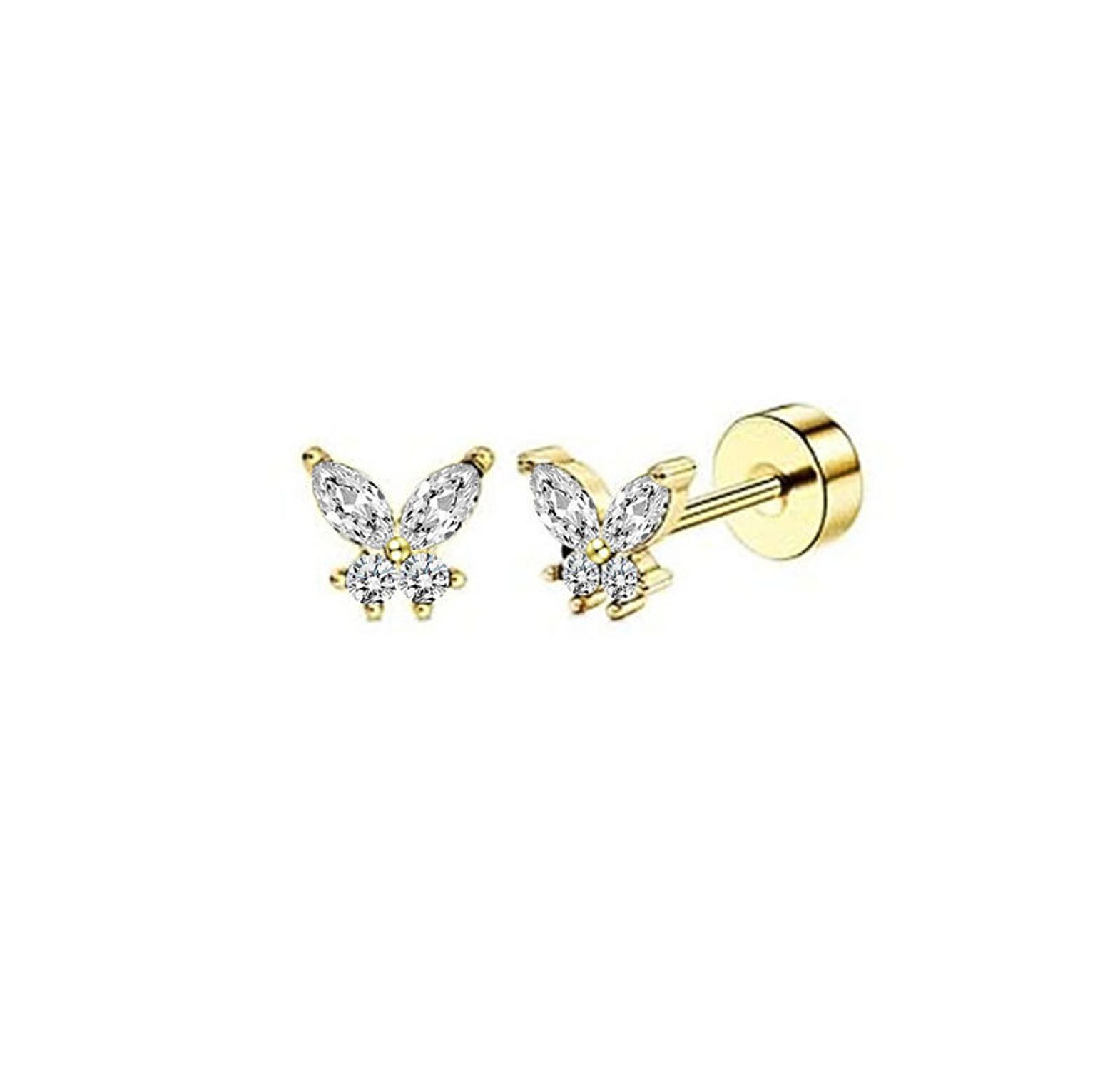 Crystal butterfly studs image