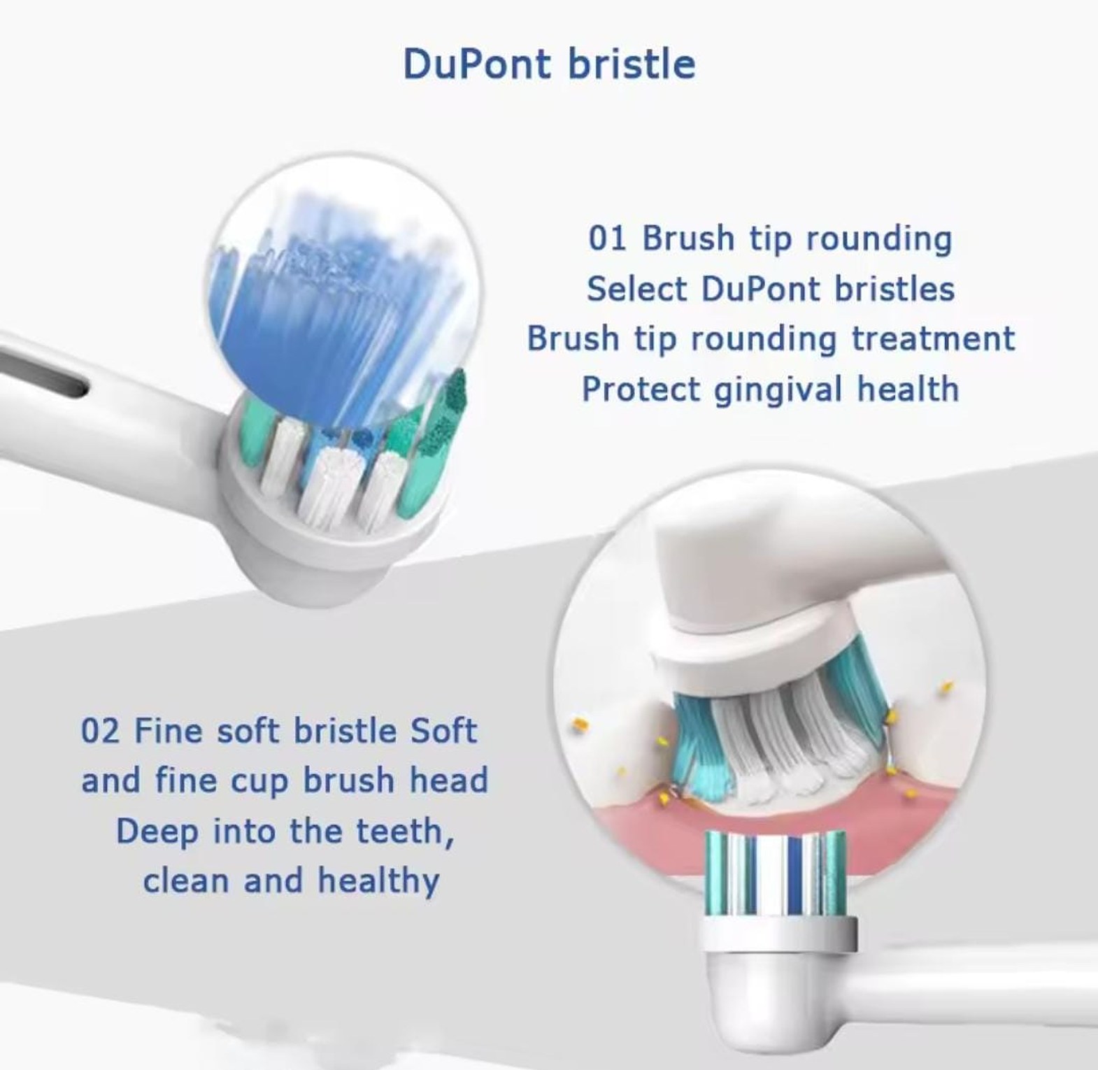 Electric Toothbrush Heads, 4 Pcs, Compatible Oral B image