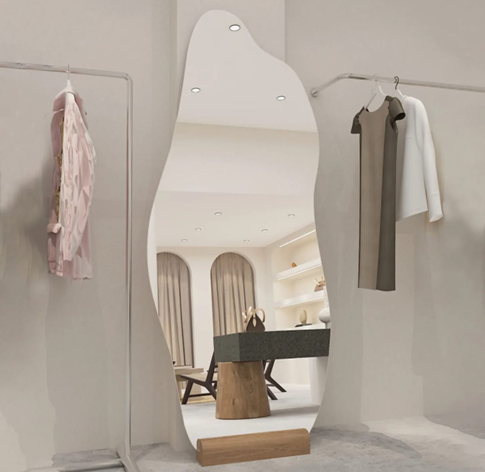 Dolphin Shape Acrylic Mirror – 120×40cm Decorative Wall Mirror (No-Drill Installation) image
