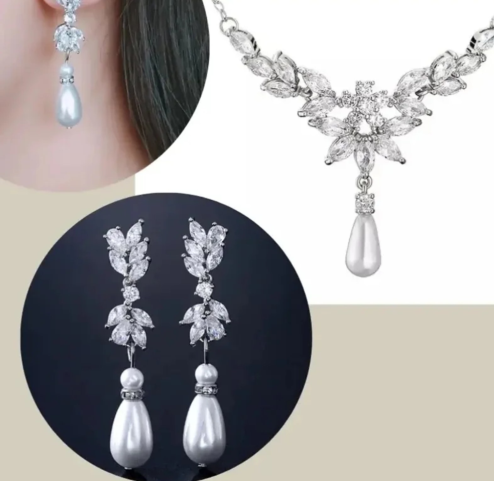 Bridal Jewelry Set - Cubic Zirconia & Imitation Pearl image