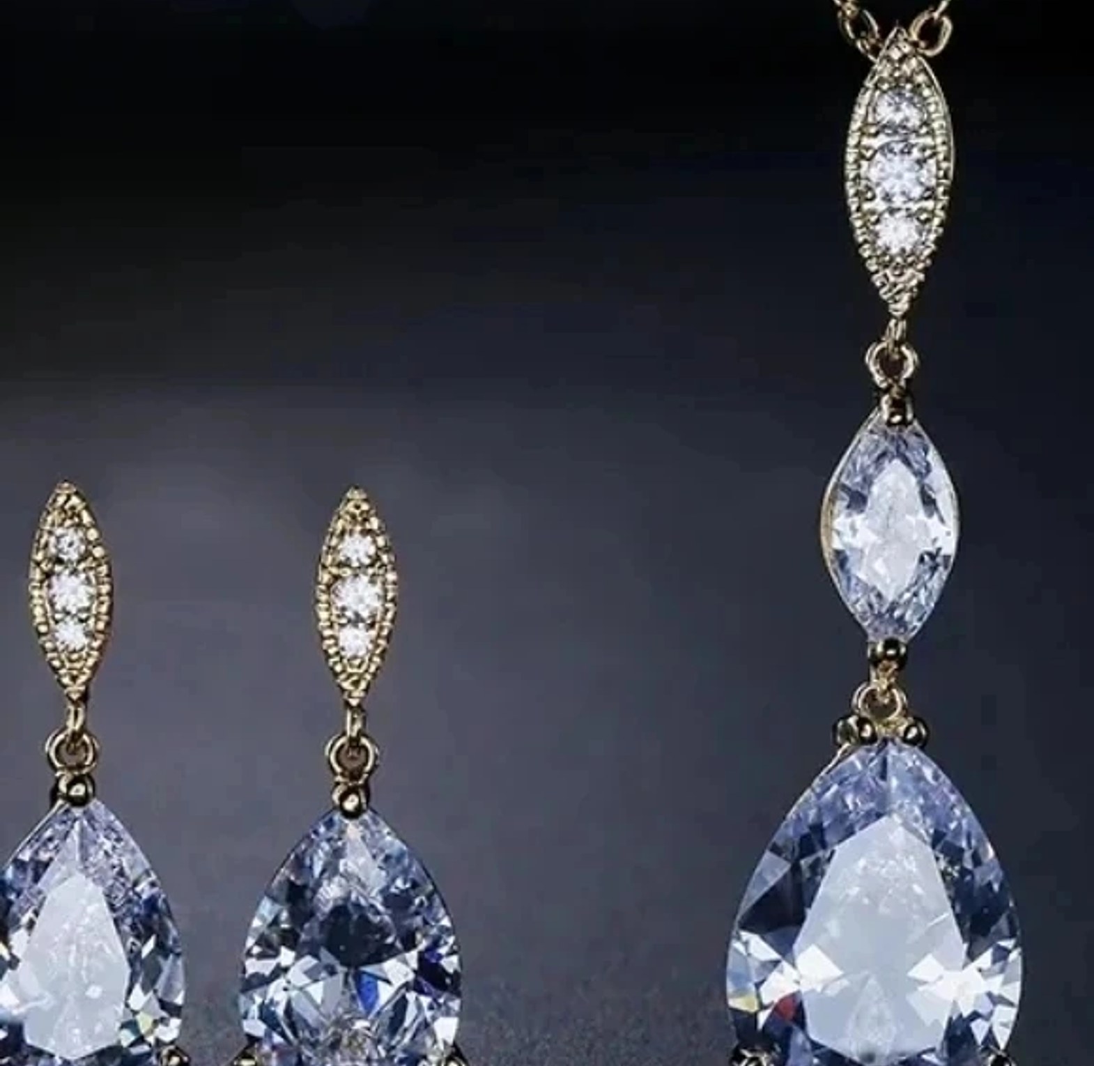 Cubic Zirconia water drop set image