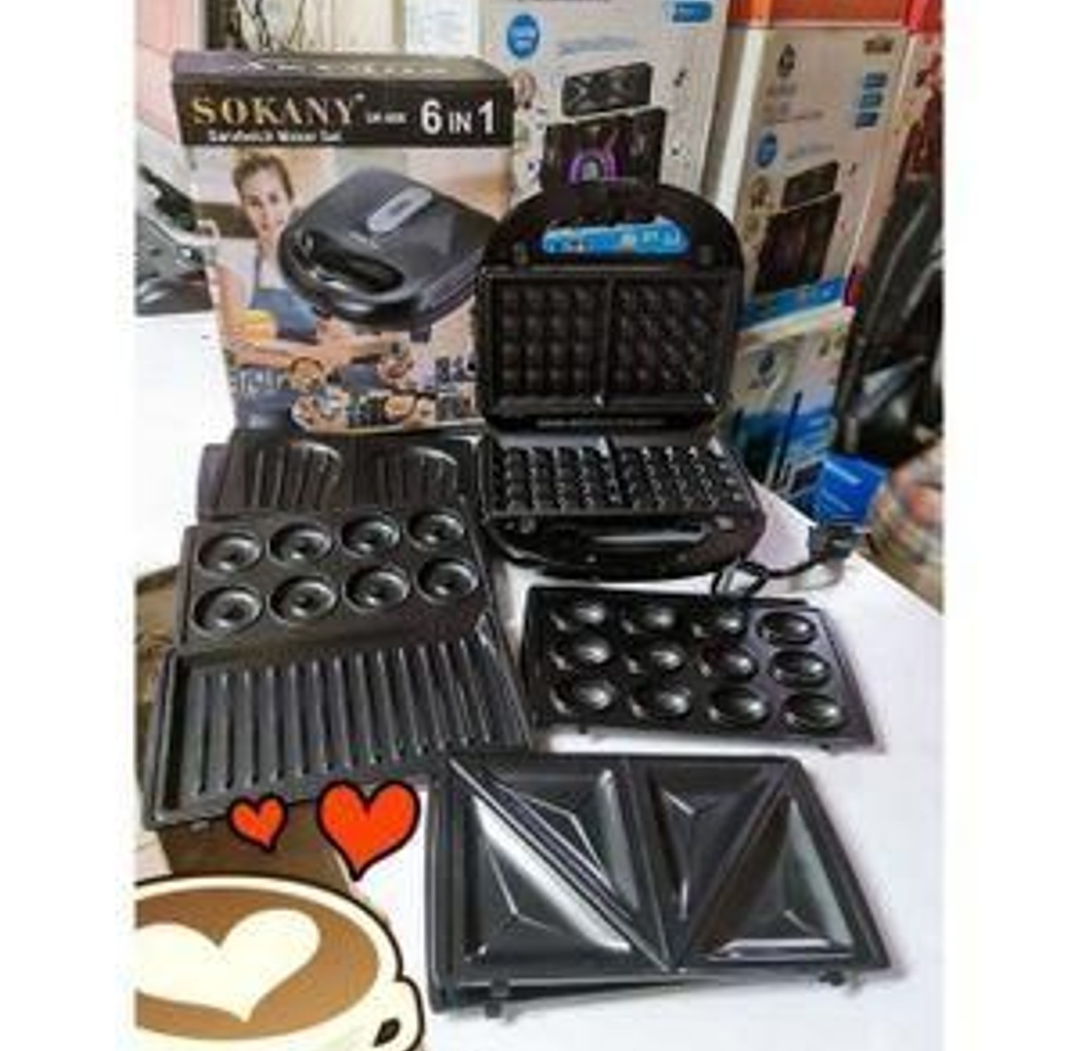 6in 1 Sandwich Maker. Sokany 6-in-1 Multi-Function Sandwich Maker – Grill, Waffle & Toaster image