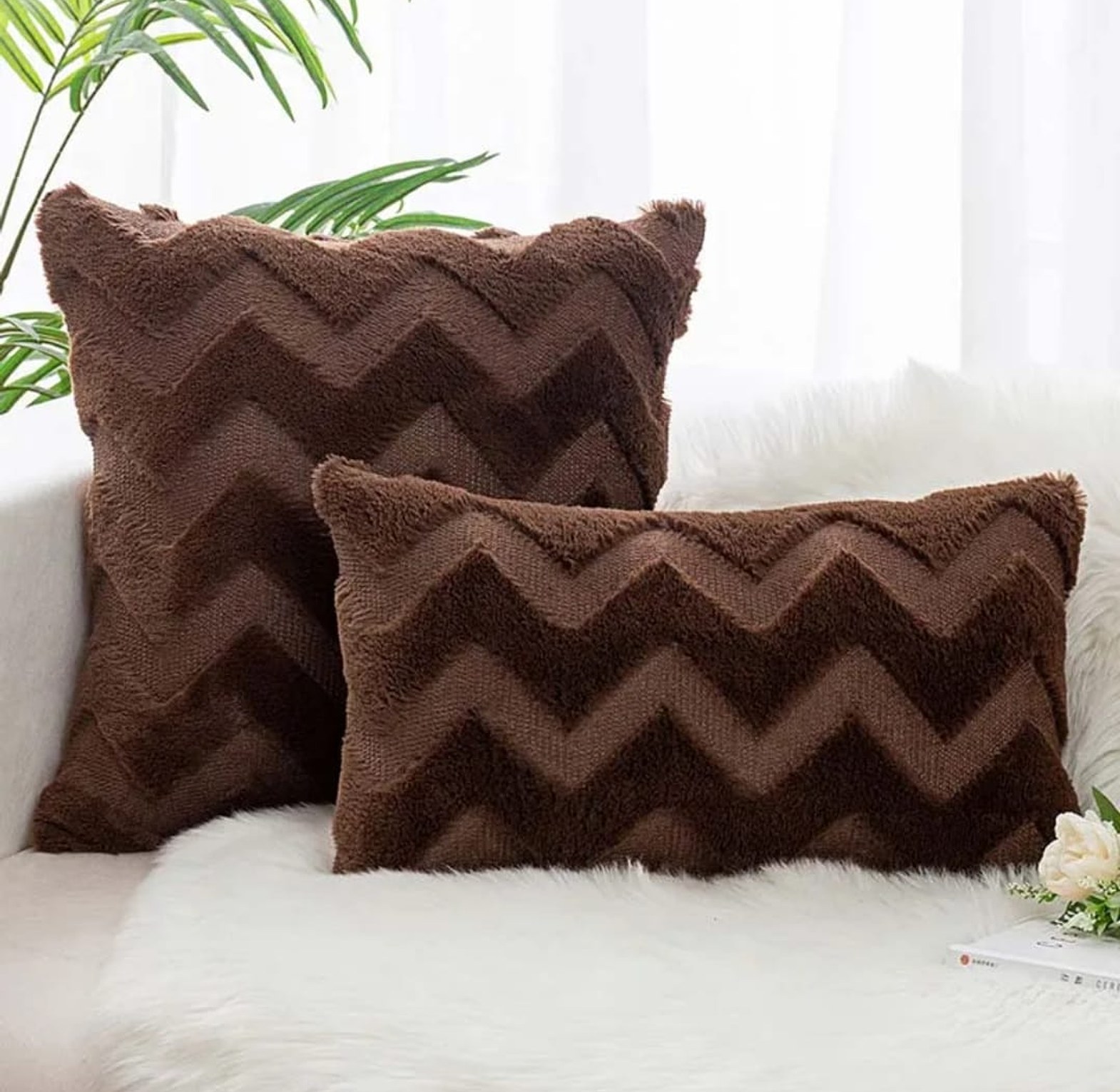 Wave Pattern Luxury Plush Cushion Cover image