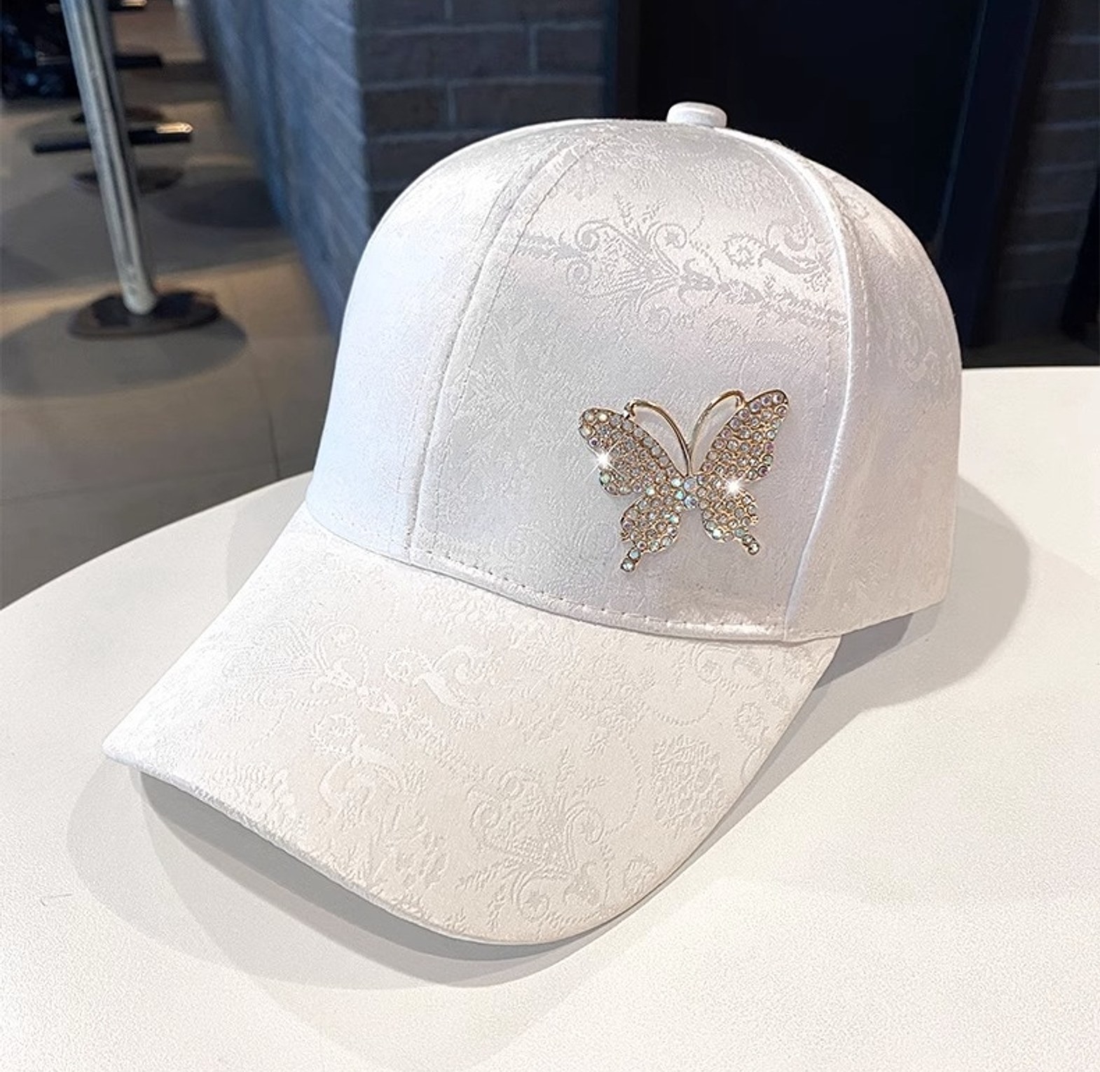 Women’s Butterfly Diamond Wide Brim Bucket Hat image