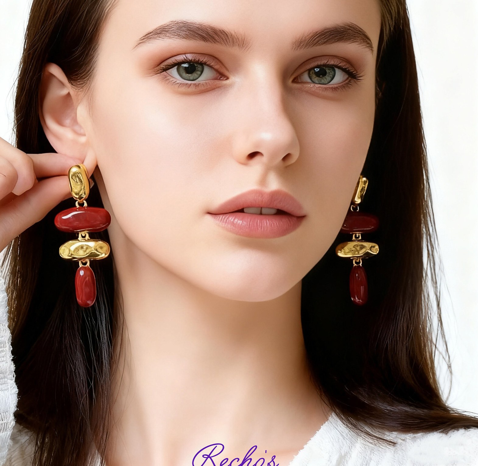 Statement colored drop earrings  image
